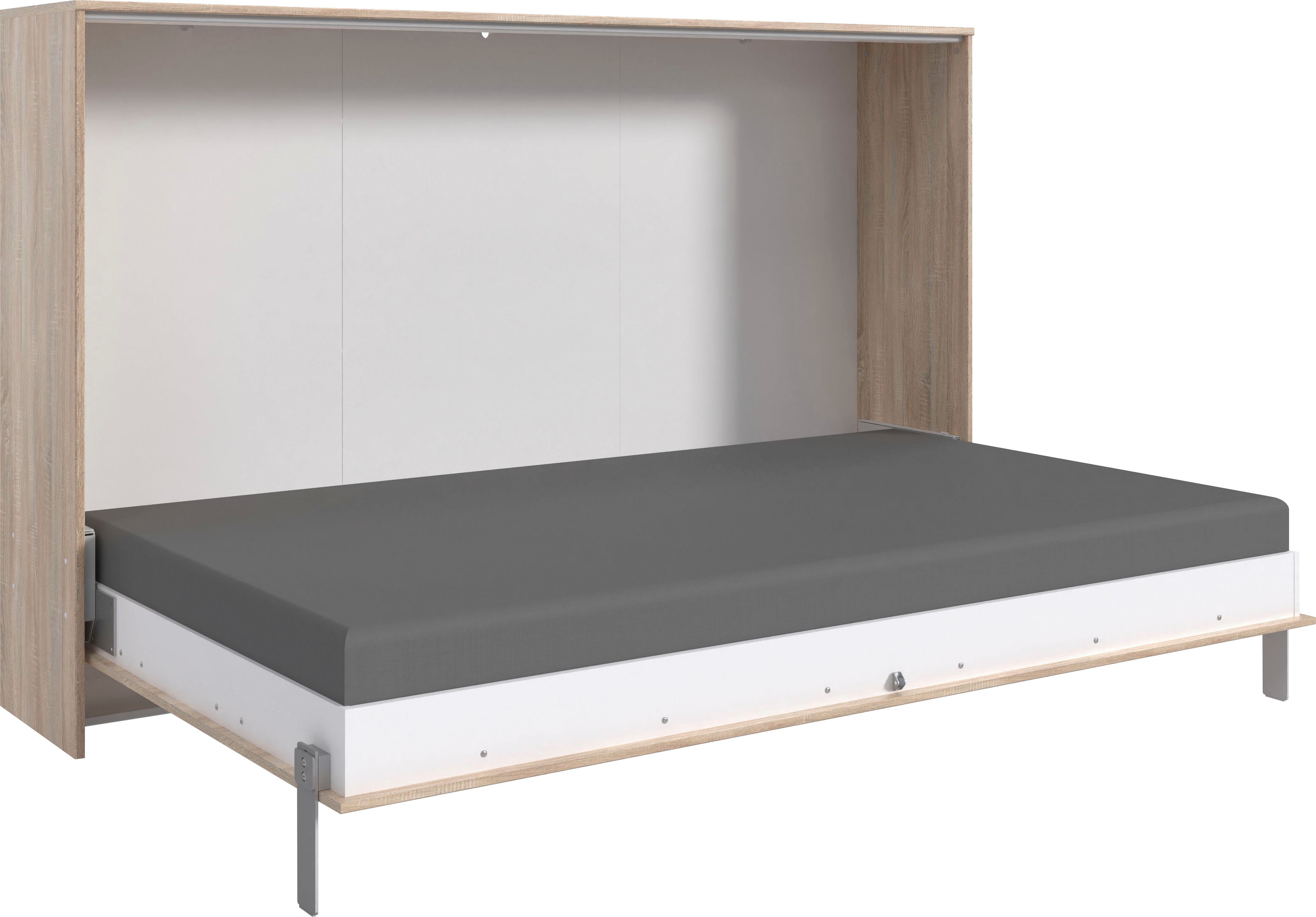 Wimex Schrankbett Juist Schrankklappbett Gästebett horizontal klappbar, 3 Liegeflächen, mit Lattenrost, Made in Germany