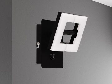 meineWunschleuchte LED Wandstrahler, LED fest integriert, Warmweiß, innen, Wand-Lampe mit Schalter, Leselampe Bett Nachttisch Schwarz Weiß
