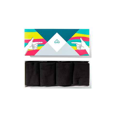 FUNDMATE Komfortsocken WALTER (Box, 4-Paar) Schwarze Baumwollsocke, für Männer, 4€ Spende pro Kauf