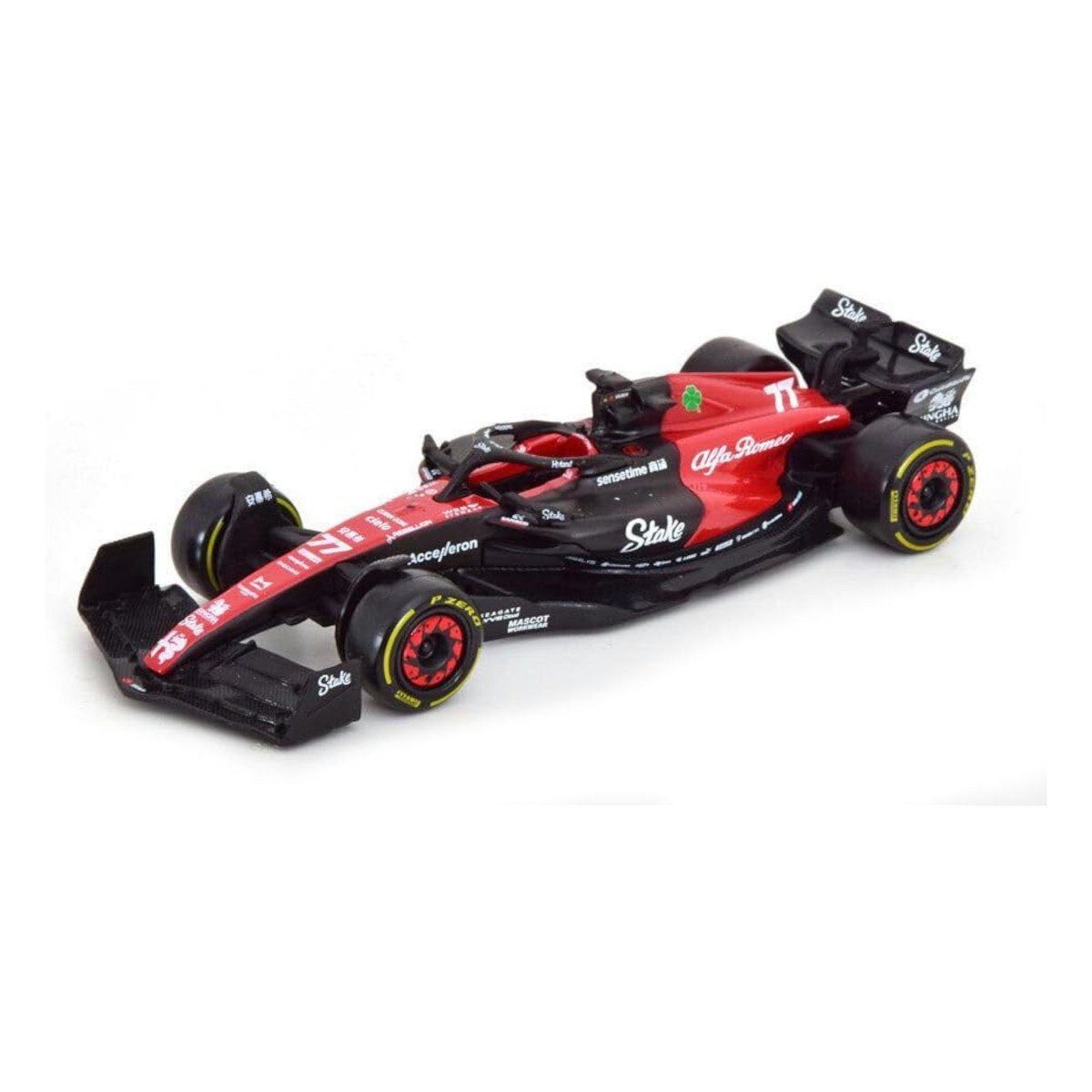 Bburago Modellauto F1 Alfa Romeo C43 '23 #77 Bottas, Maßstab 1:43, originalgetreu