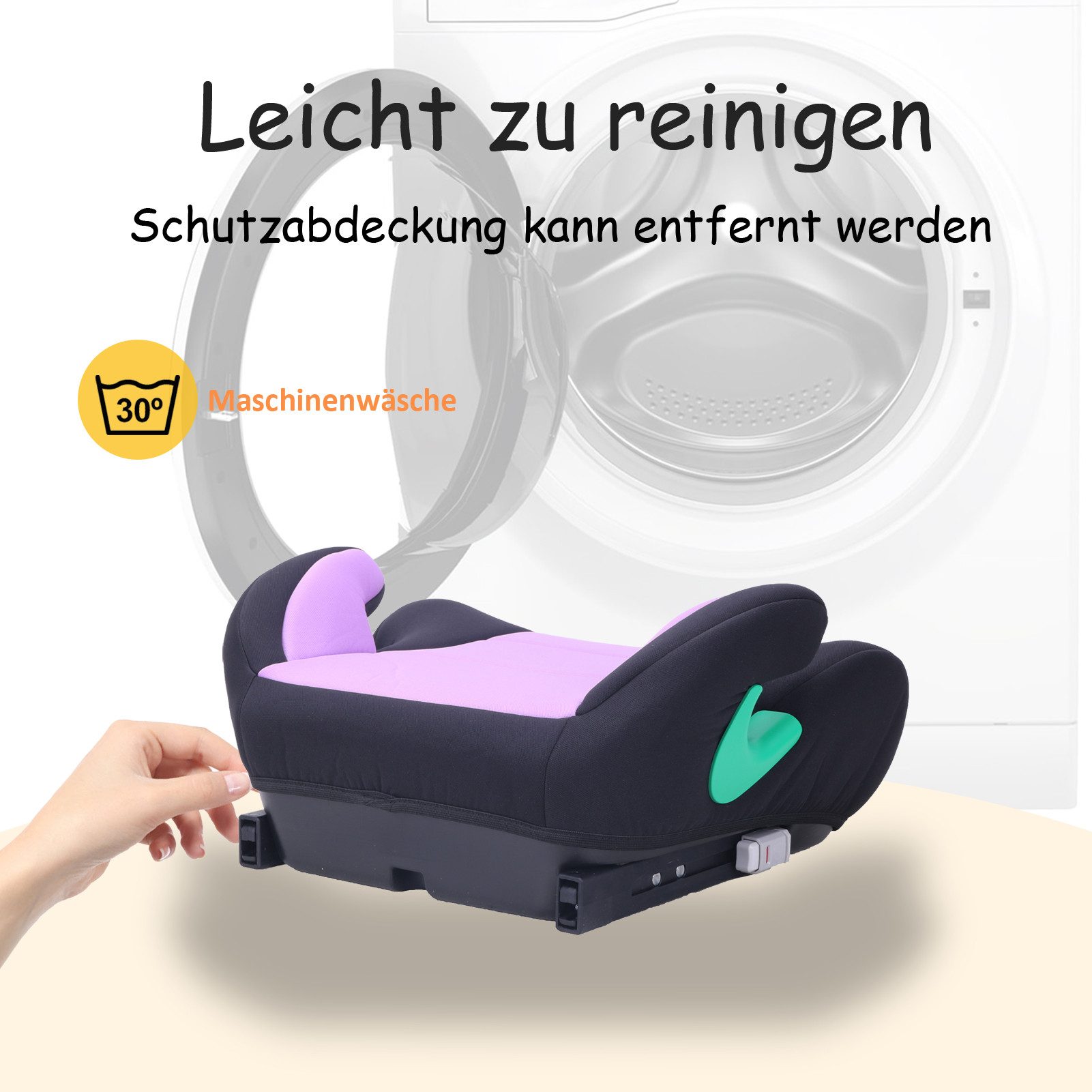 Yalion Kindersitzerhöhung YALION Kindersitzerhöhung mit ISOFIX ECE R129 (i-Size) für Kinder, ab: ca.6Jahren, bis: 10Jahren, (3-Punkt-Gurt), i-Size Sitzerhöhunge – Bild 4 von 5