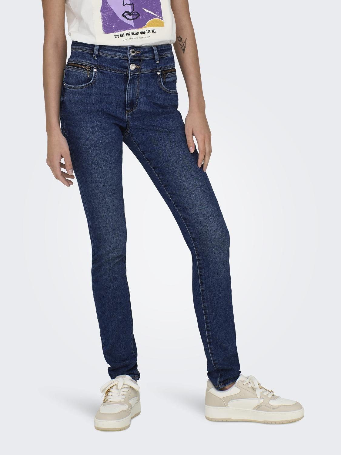 Skinny-fit-Jeans ONLDAISY HW DB YOKE ZIP SKINNY DNM PIM
