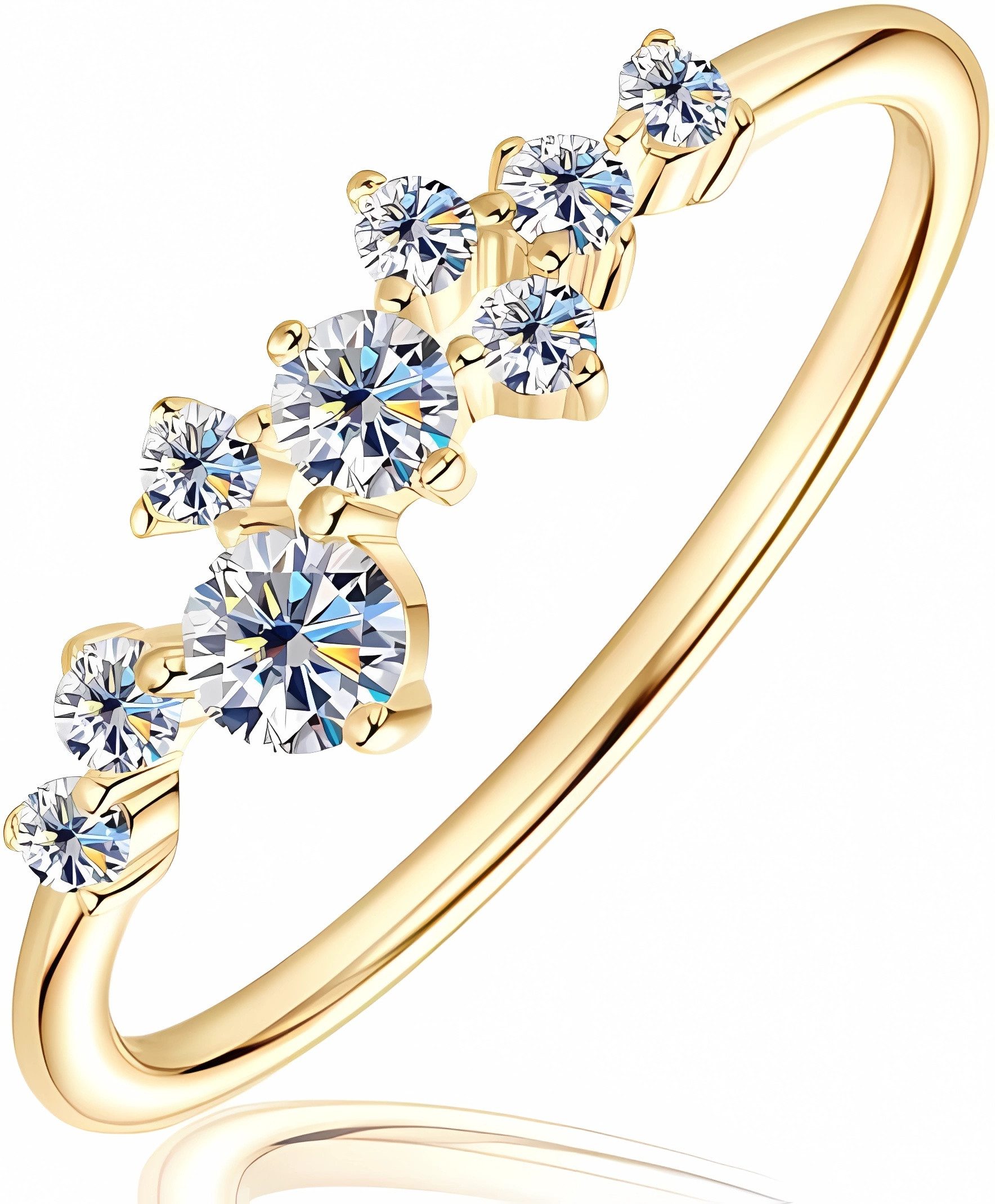 Jumpeak Diamantring Diamond Ring for Women,Ring Gold Damen 585 Echtgold,Eng günstig online kaufen