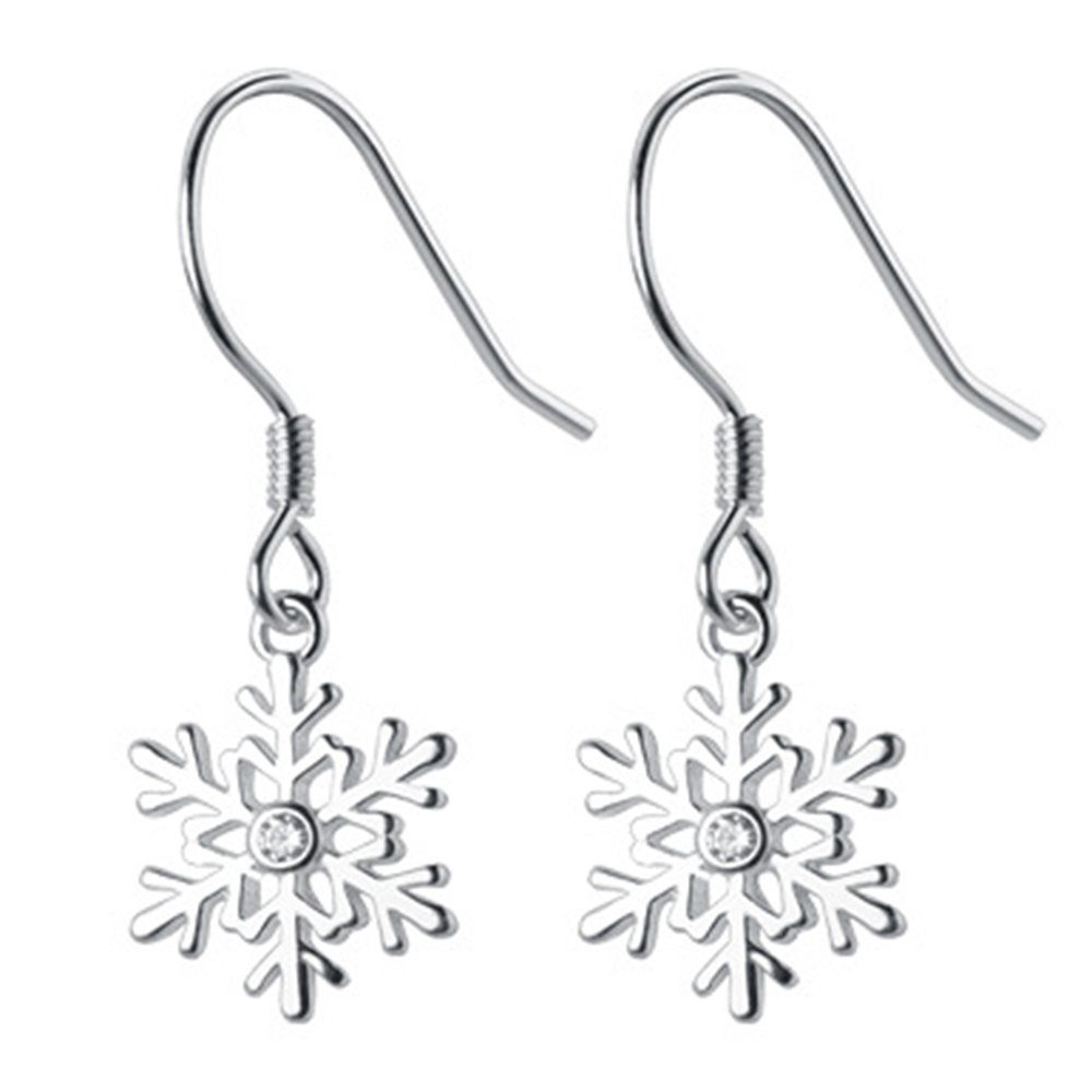 Haiaveng Paar Ohrhänger Ohrringe 925 Silber Schneeflocke Ohrringe, Mädchen Schmuck Ohrringe, Schneeflocken Winter Geschenke