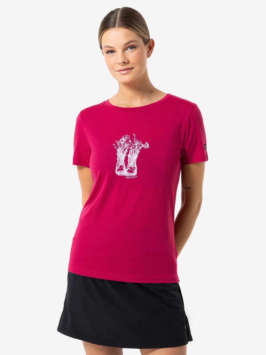 SUPER.NATURAL Print-Shirt Merino T-Shirt W FLOWER günstig online kaufen