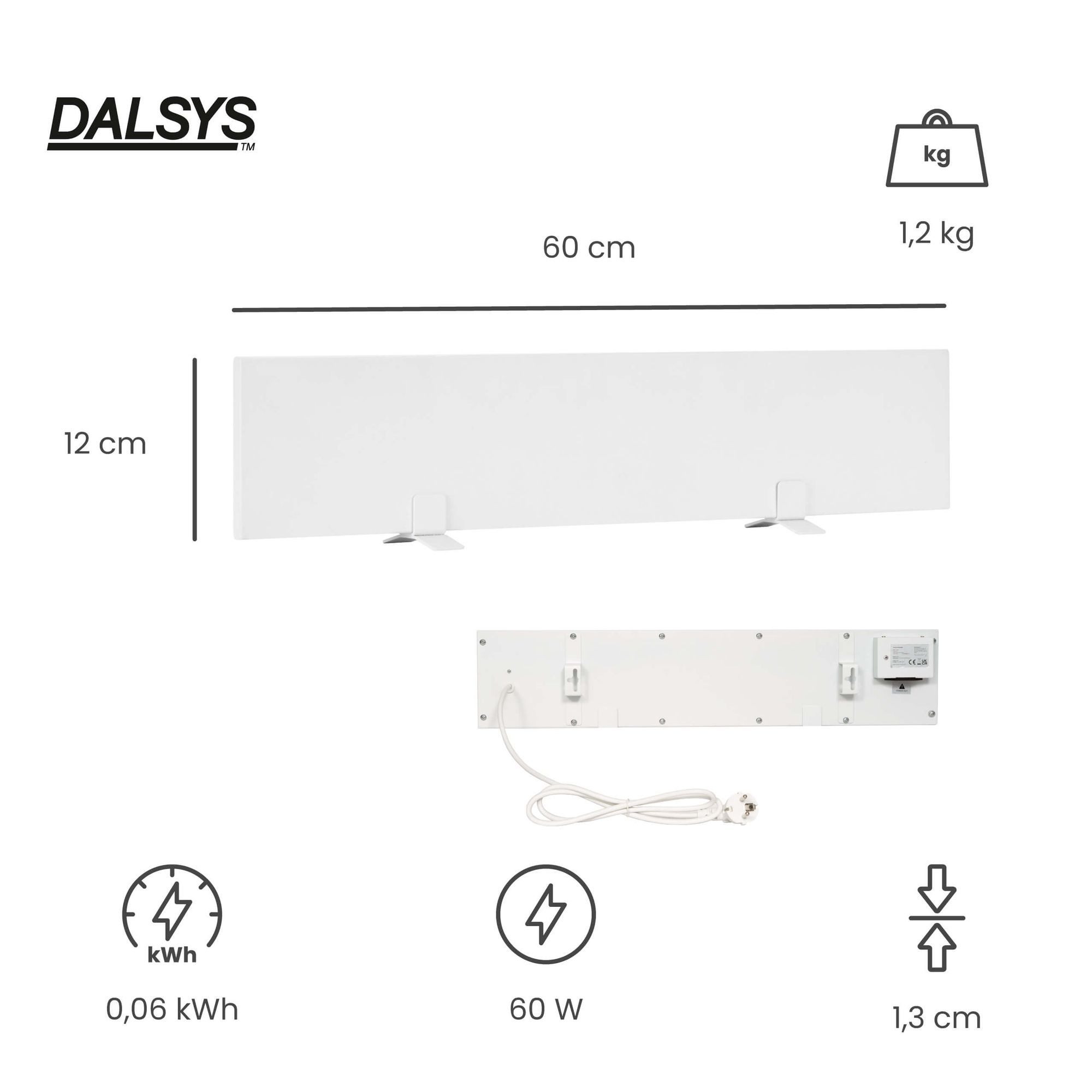 Dalsys Infrarotheizung Anti-Schimmel-Heizung 60W, 12 x 60 x 1,3cm Schimmele günstig online kaufen