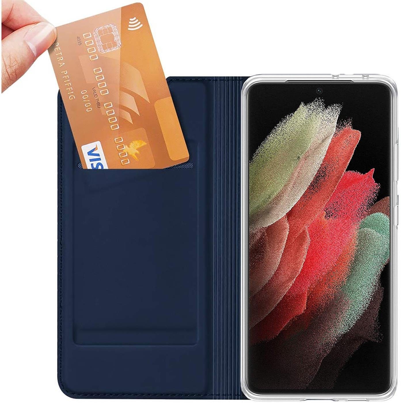CoolGadget Handyhülle Klapptasche Wallet Kartenfach für Samsung Galaxy S23 Ultra 6,8 Zoll, Ultra Slim Flip Case Hülle Klapphülle Cover Schutzhülle – Bild 4 von 5