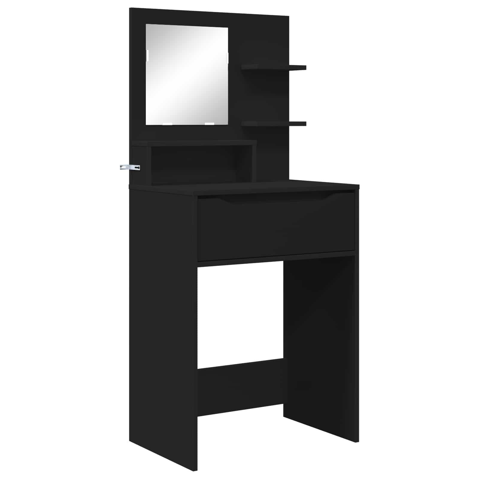 vidaXL Schminktisch Schlafzimmer-Frisiertische Schwarz 80 x 39,6 x 135 cm (1-St)