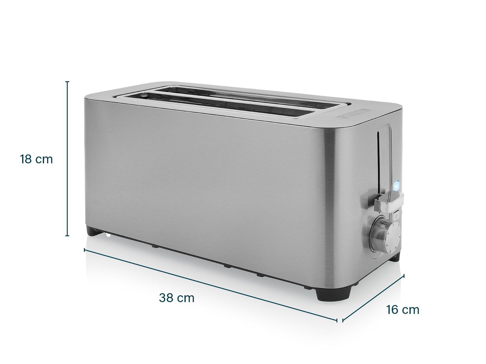PRINCESS Toaster, klein Wasserkocher Toster, 1400 W, Kabellos 2 lange 4er Frühstück-SET 1L Toastmaschine Schlitze