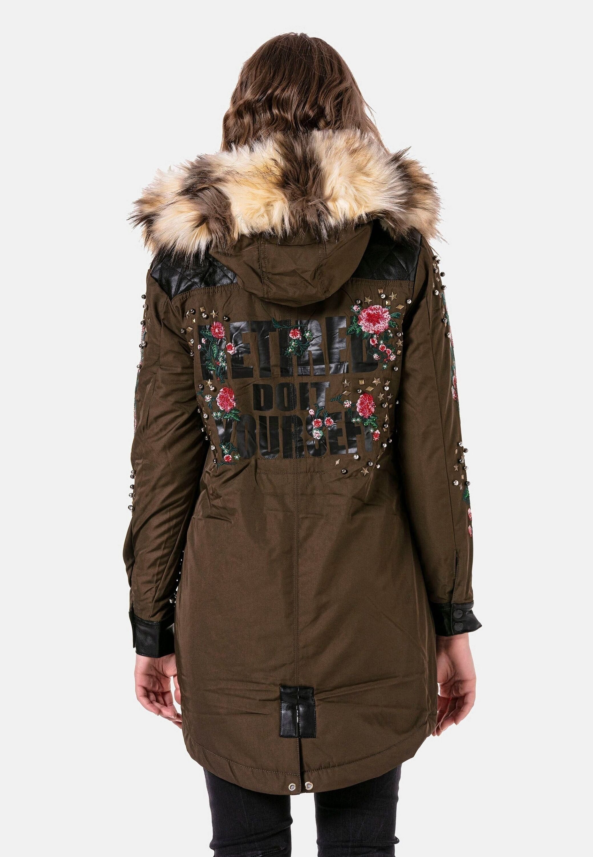 Cipo & Baxx Parka Jacken mit Kunstleder und Nieten, WJ-136 günstig online kaufen