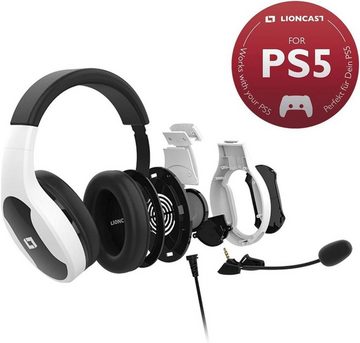 Lioncast lx20 Gaming-Headset (Kopfhörer Weiss mit Stereo-Sound, Gaming Headset mit Mikrofon Headset leicht - Geschlossene Over Ear)