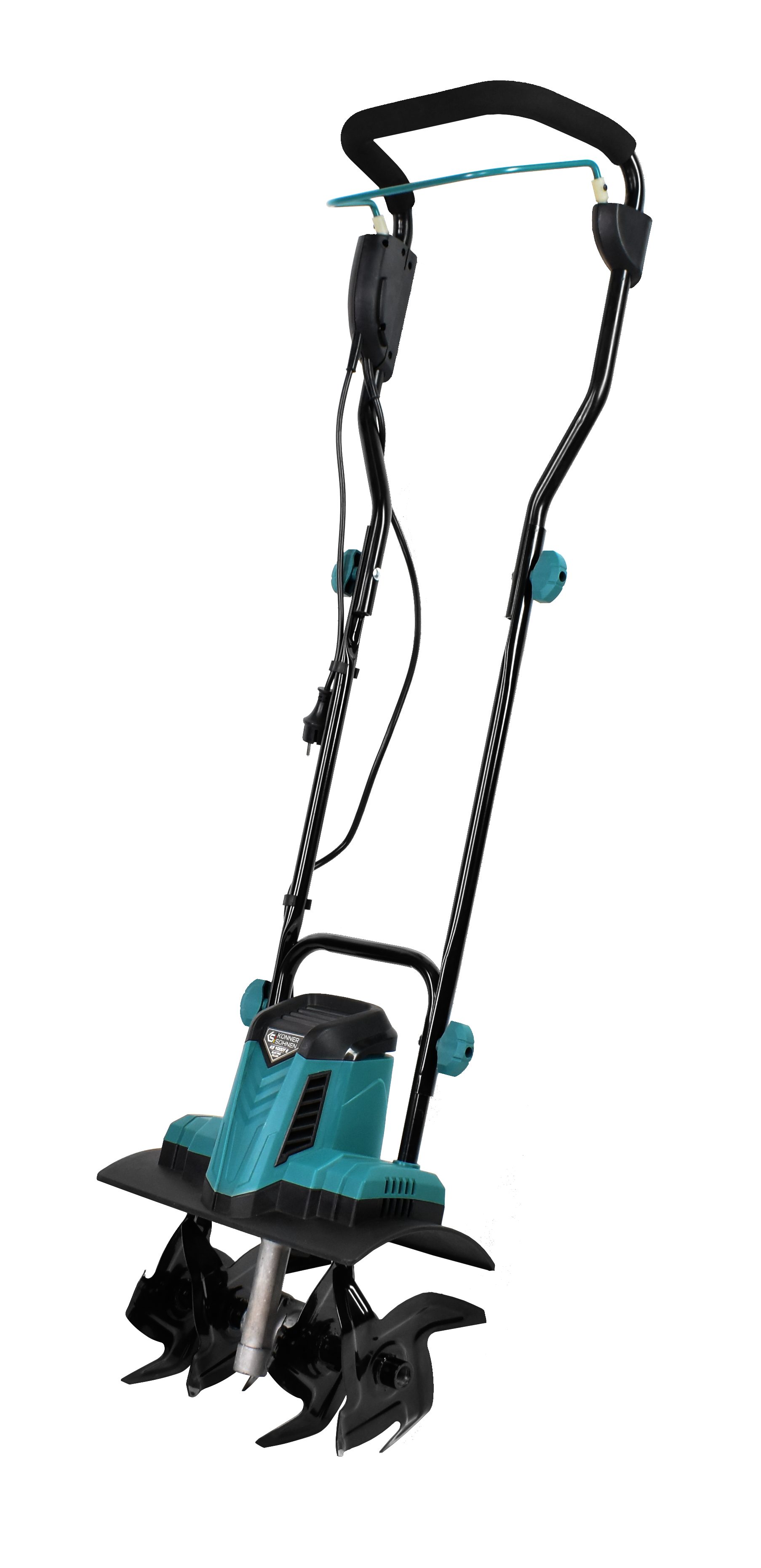 Könner & Söhnen Elektromotorhacke KS 1000T E, 36,00 cm Arbeitsbreite, Elektro-Bodenhacke, Stake Metallfräsen, 1-St., 1000 W, 230 V, 8 kg, Gartenfräse für Hofgrundstücken, Blumen- und Gartenbeeten