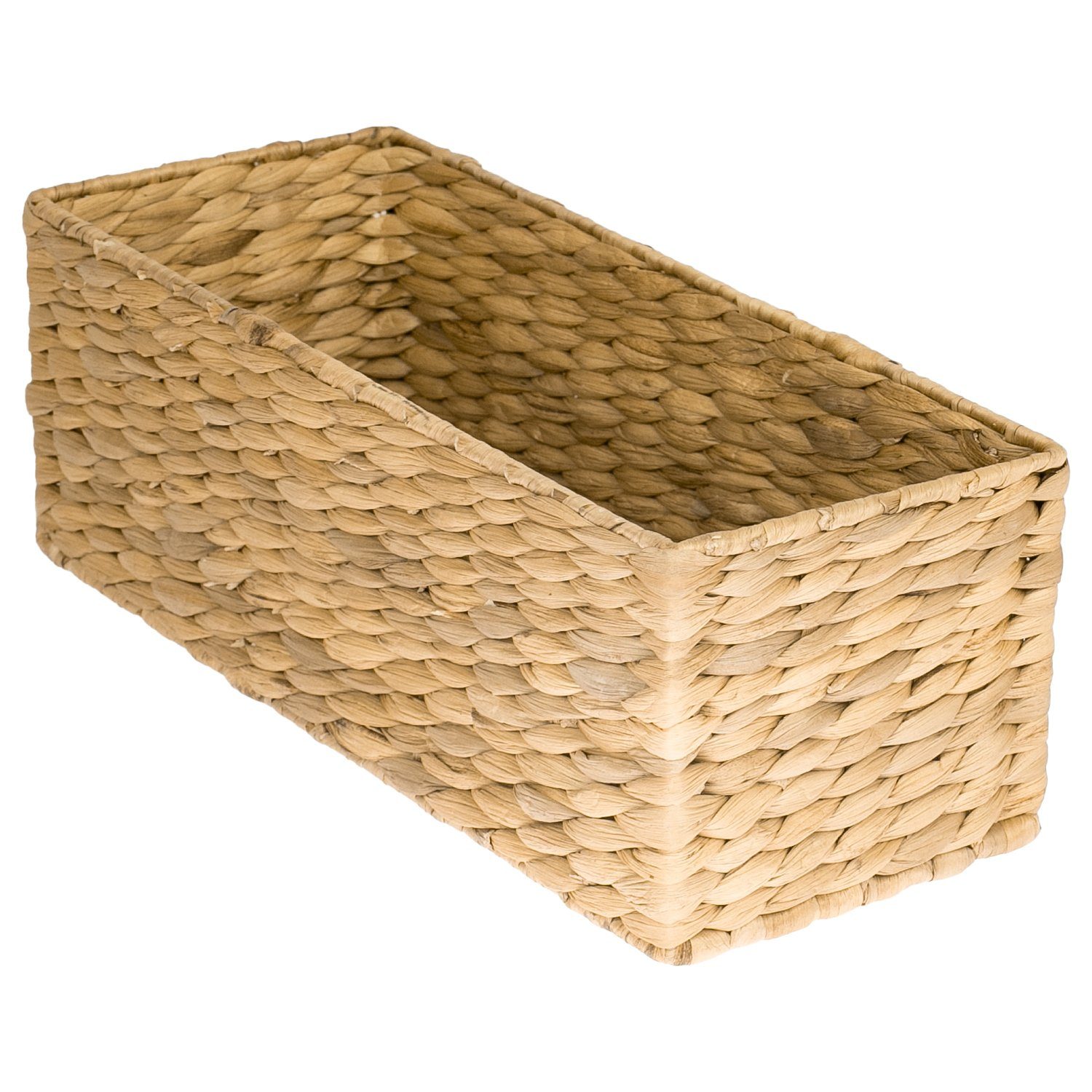 HMF Aufbewahrungskorb Badezimmer nachhaltige Aufbewahrungsbox geflochten aus Wasserhyazinthe (1 St), 38 x 15 x 14 cm, natur