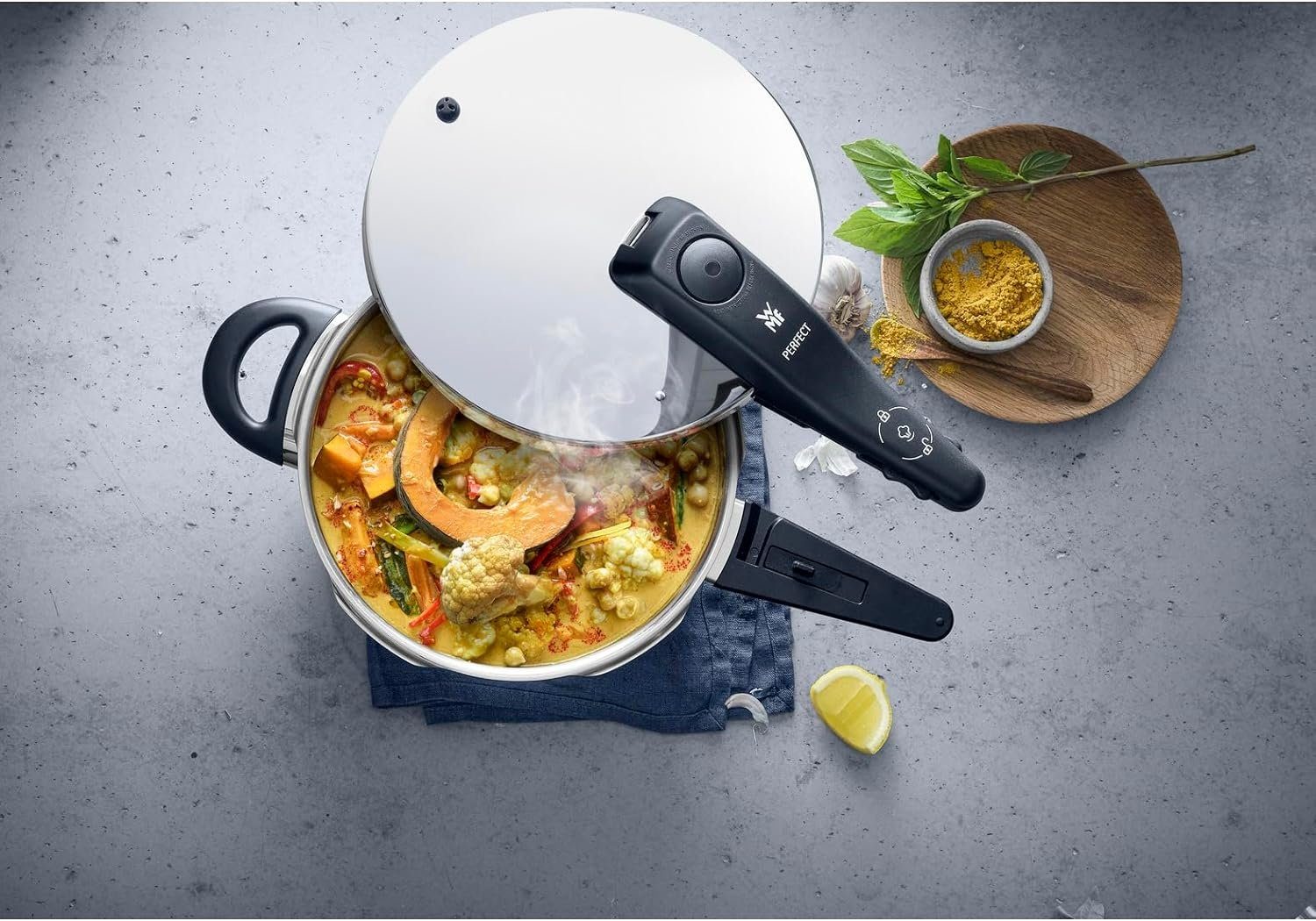 WMF Schnellkochtopf Perfect One Pot Schnellkochtopf-Unterteil, 22 cm, 3,0 Liter, Cromargan Edelstahl 18/10 Rostfrei (ohne Deckel, 3l), One Pot