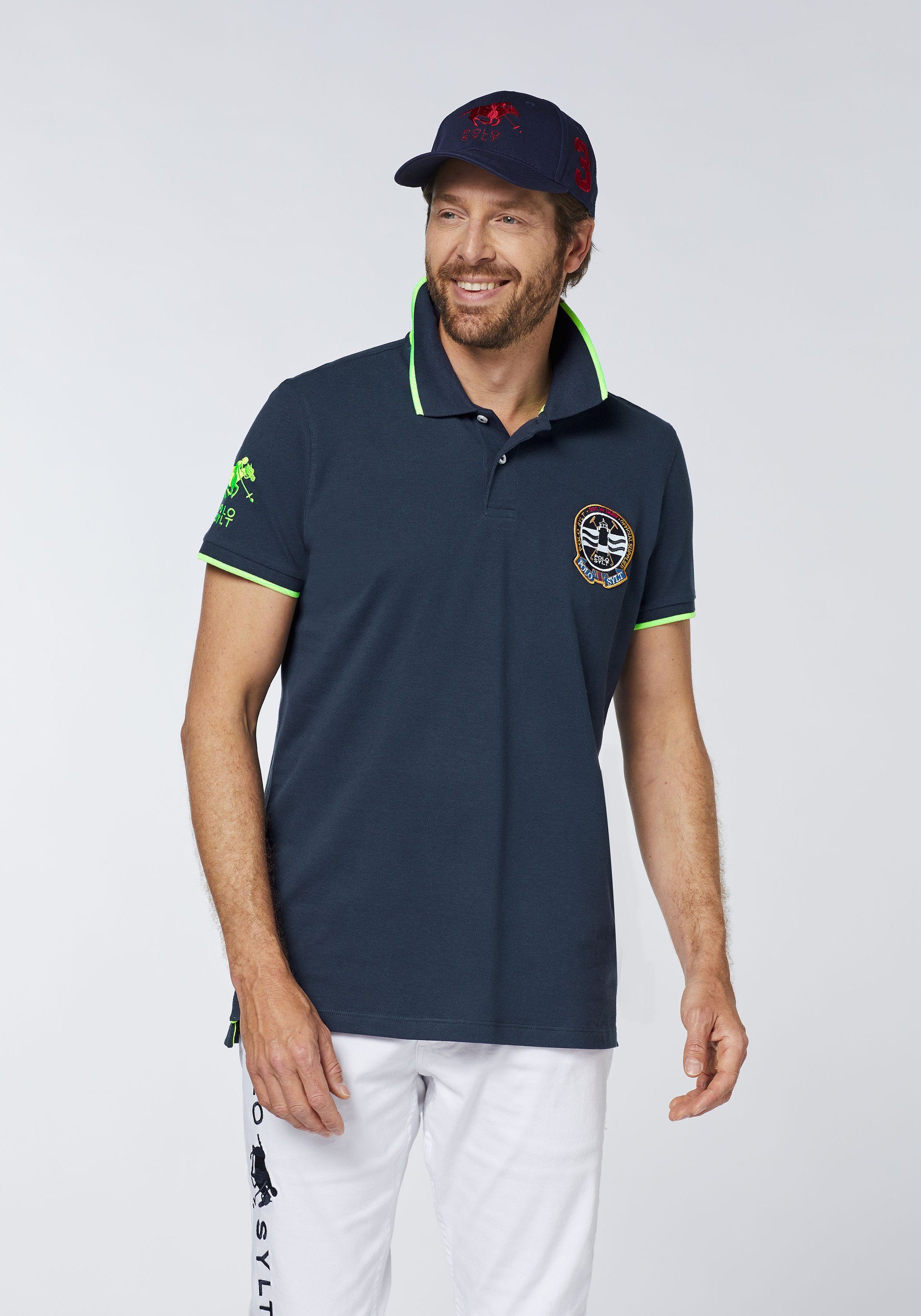 Baumwoll Polo Sylt Mix Total 19-4010 Poloshirt Eclipse aus