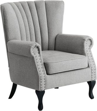 ATLANTIC home collection Sessel TONI, modern mit Nieten und hoher Rückenlehne