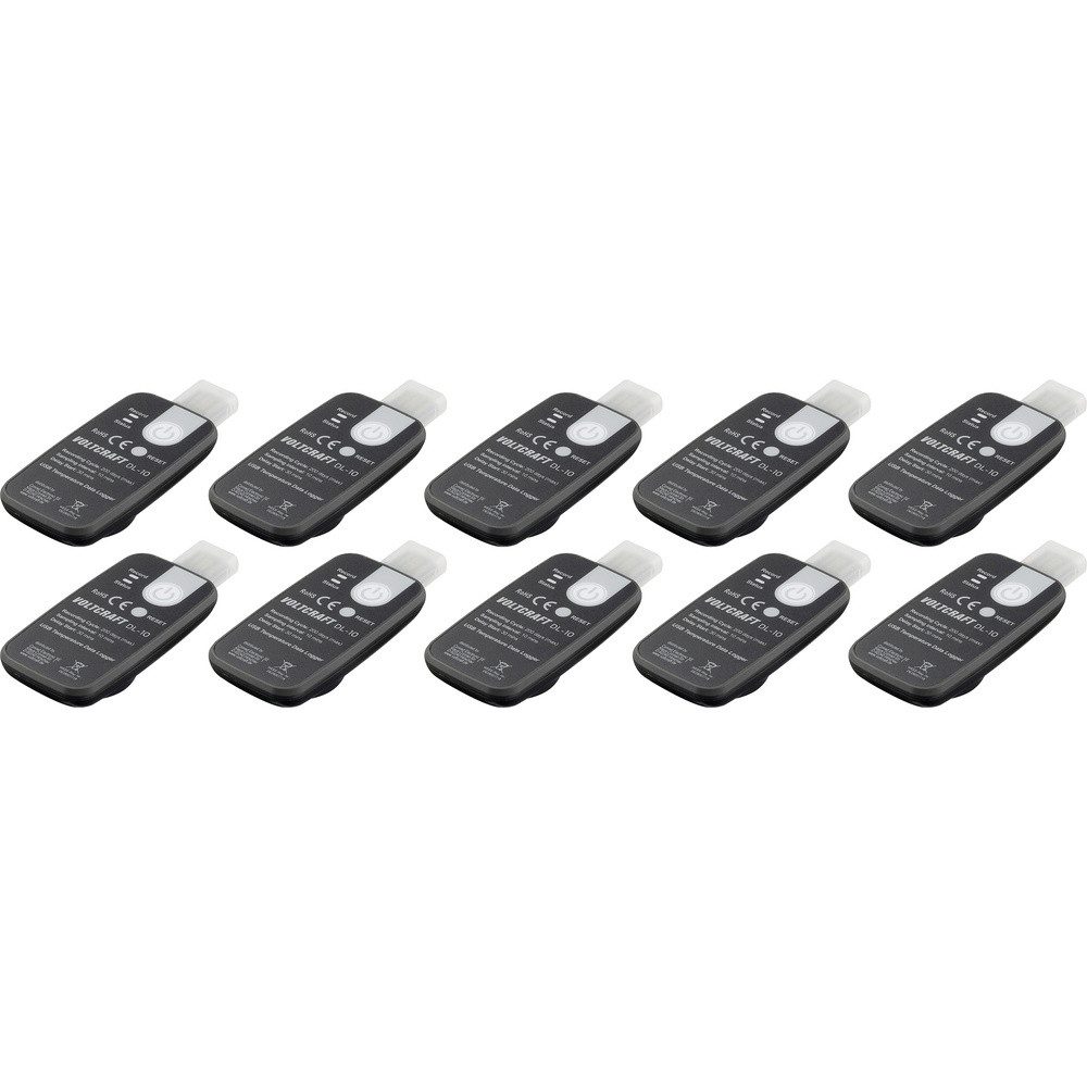VOLTCRAFT Klimamesser VOLTCRAFT DL-10 Temperatur-Datenlogger 10er-Pack Temperatur -30 bis 70, (DL-10)