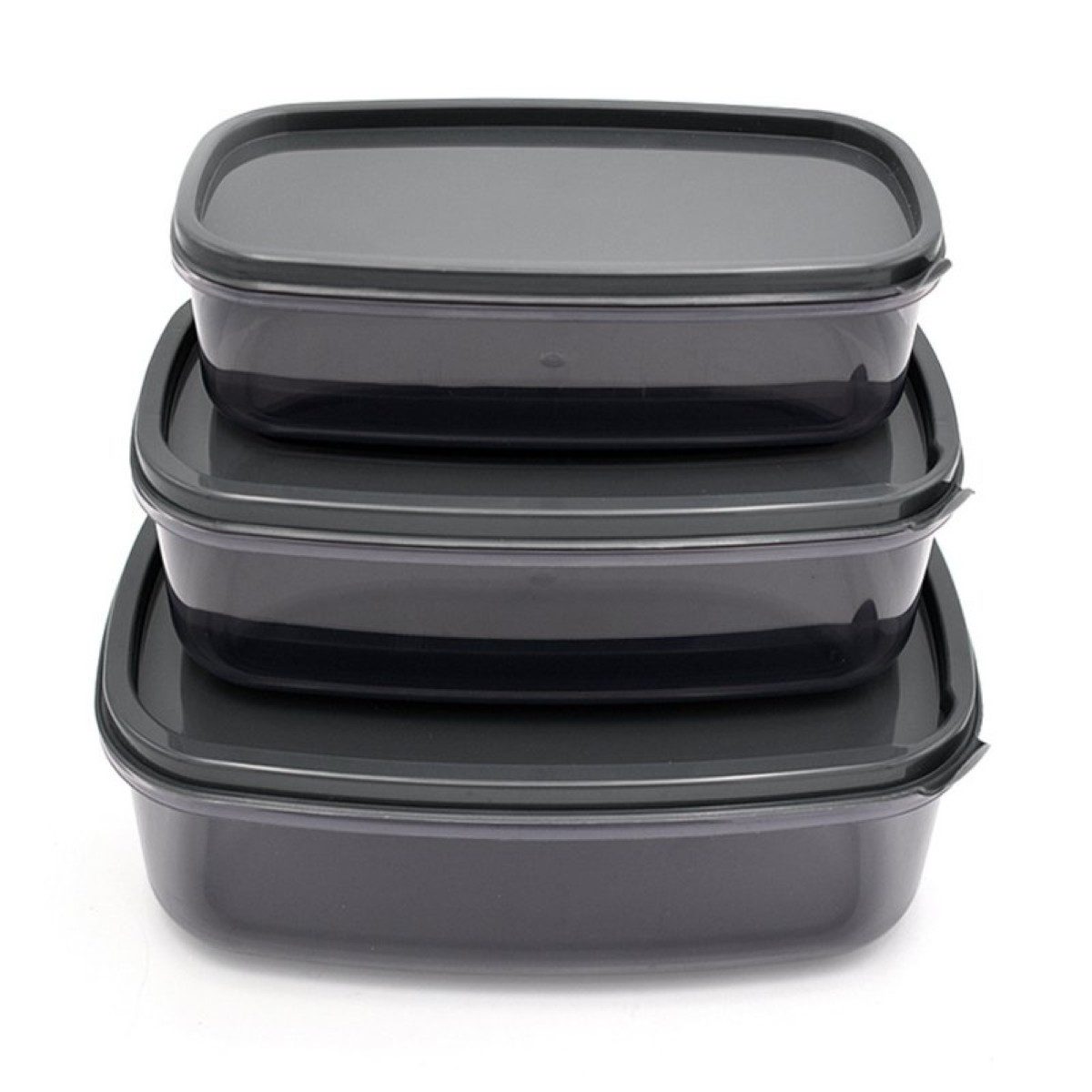 B-Home Aufbewahrungsbox Set 3er-Set, 1.350 / 2.000 / 3.150 ml, mit Deckel - Anthrazit (3 St)