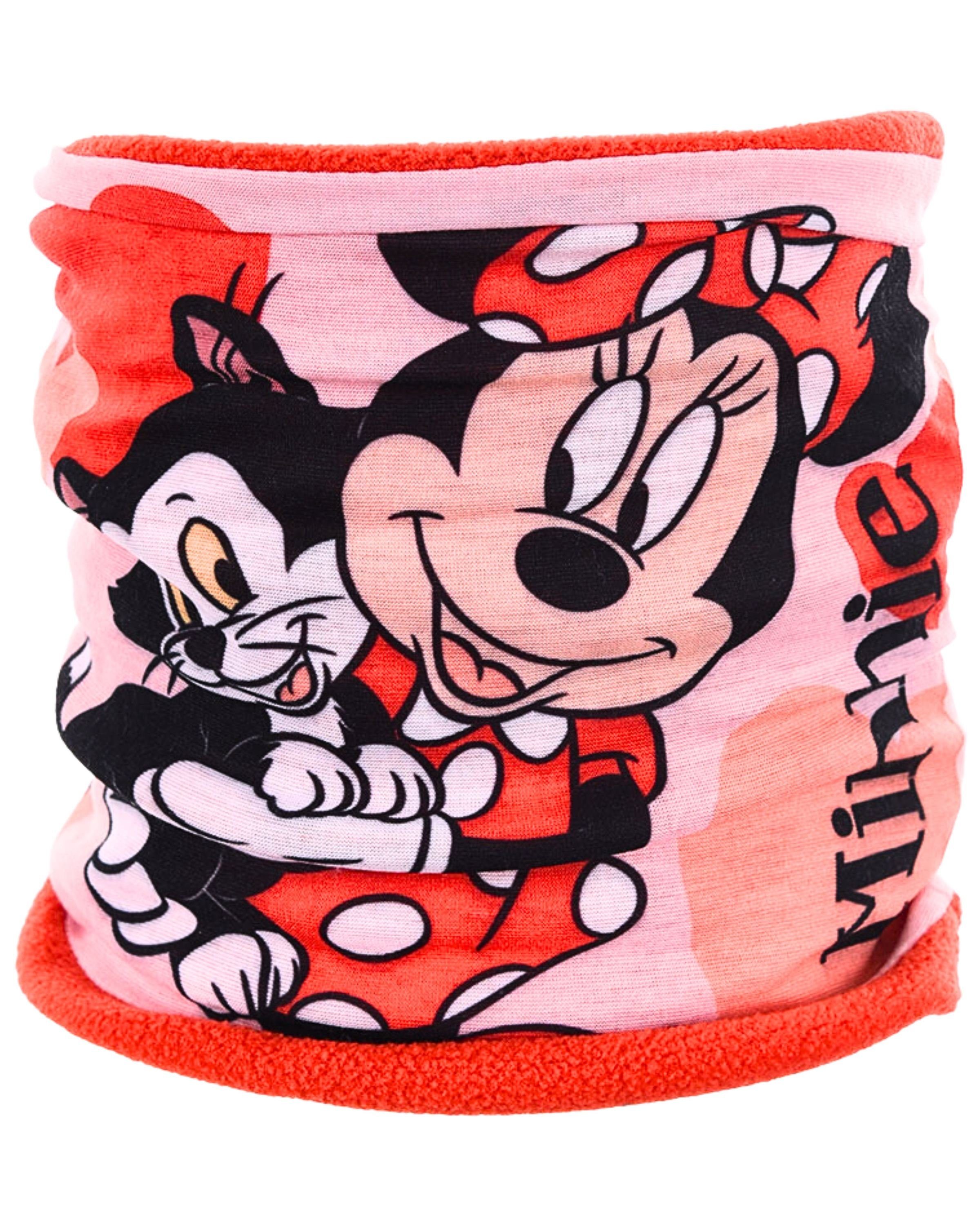 Disney Minnie Mouse Loop Minnie Maus, Kinder Schlauchschal mit Fleece Futter extra leicht