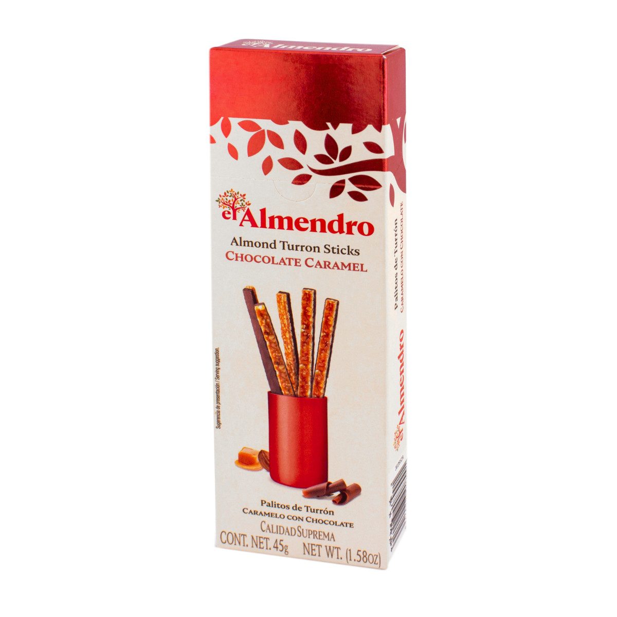 el Almendro Süßigkeit, El Almendro Chocolate Caramel Almond Turron Sticks Nougat 45g
