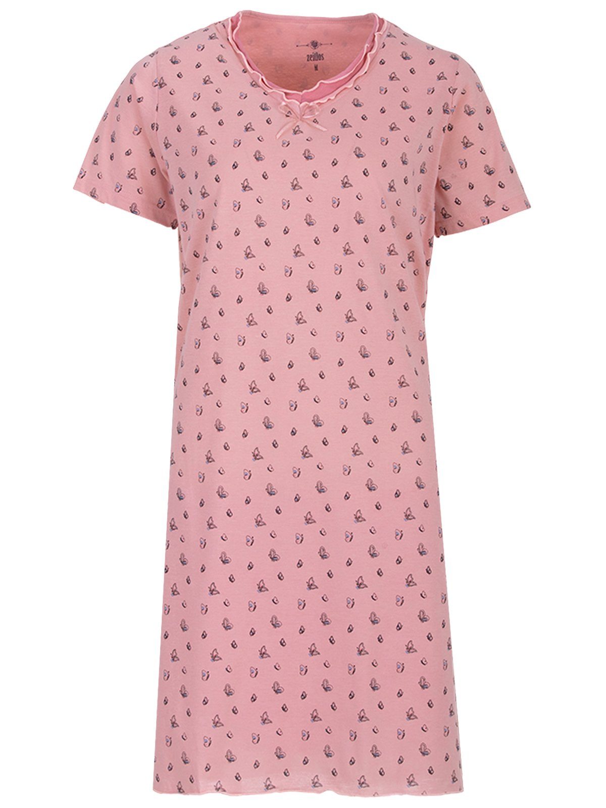zeitlos Nachthemd Nachthemd Kurzarm - Schmetterling rosa