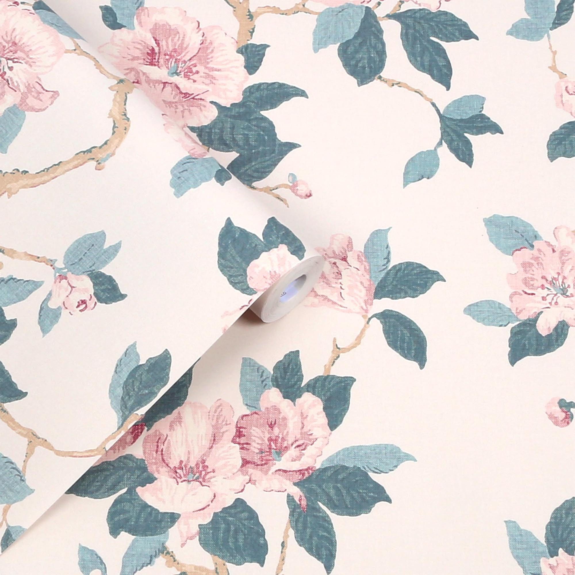 LAURA ASHLEY Vliestapete MAYA, glatt, floral, (1 St), Design Tapeten