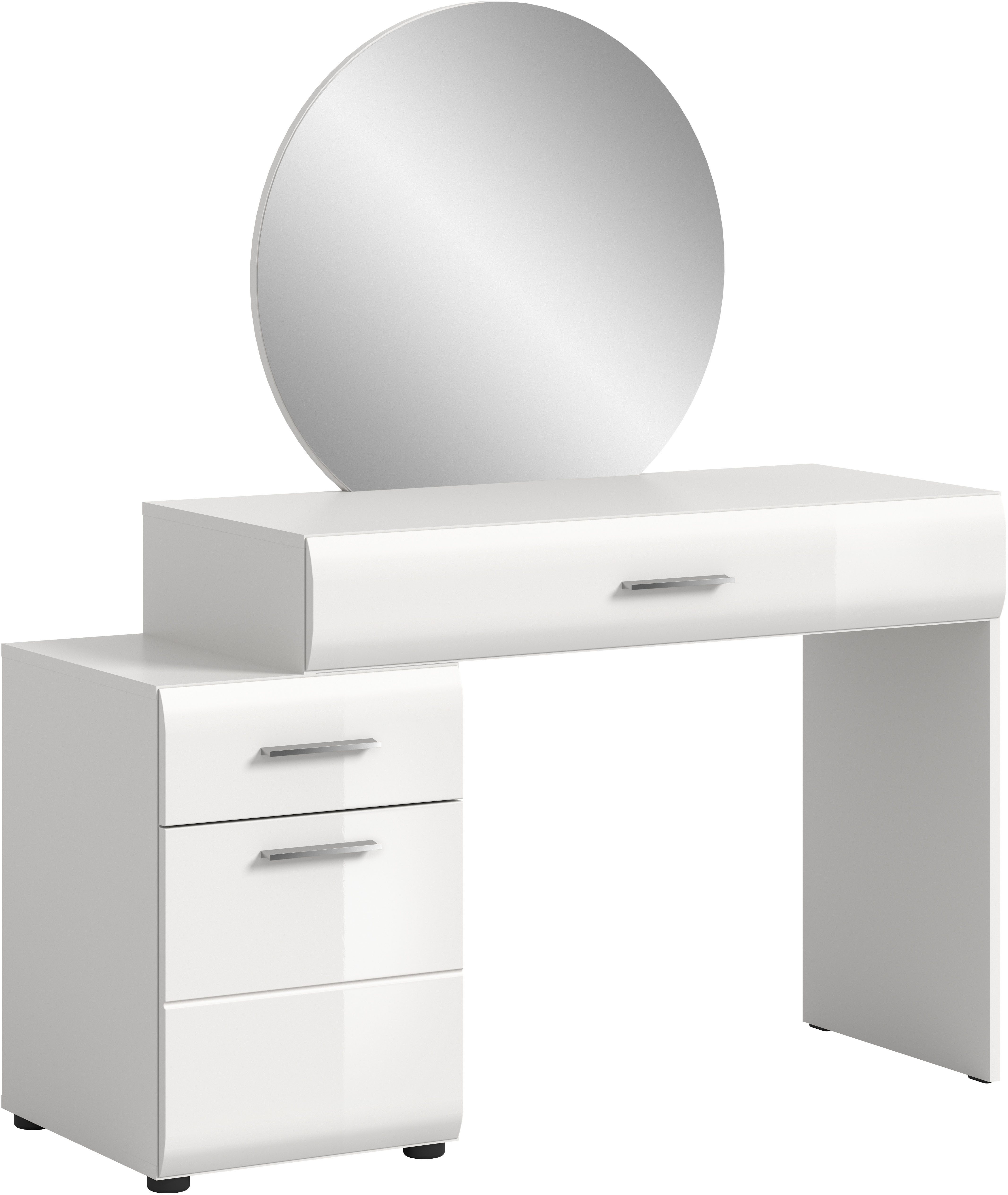 INOSIGN Schminktisch FLORENZ, hochwertige MDF-Front, Rillenfräsung, 2 Schubladen, Spiegel (1-St), Schminktisch, Schminktisch mit Spiegel, Spiegel Schminktisch