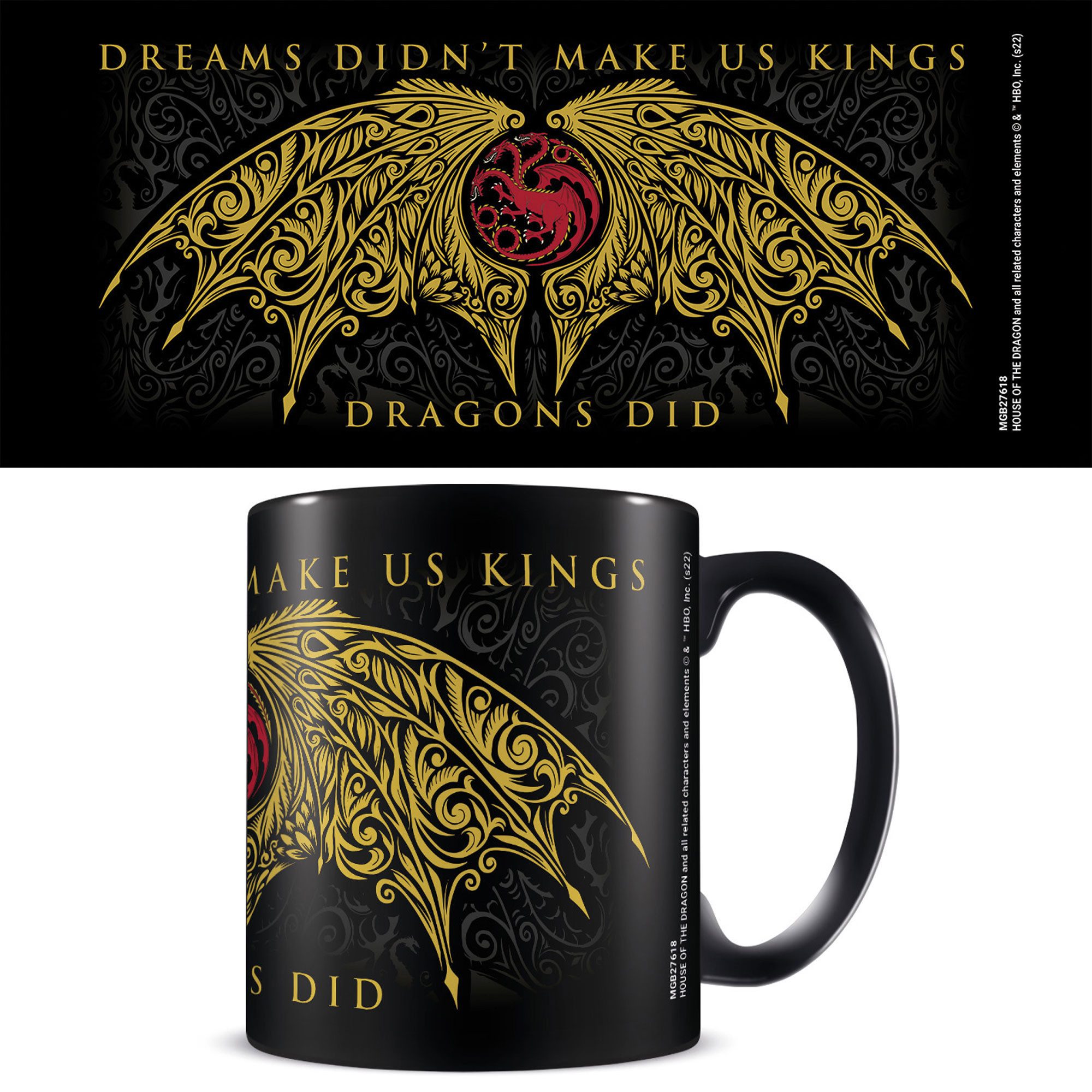 Tasse House of the Dragon - Lizenz Tassen 3D - Wings - black