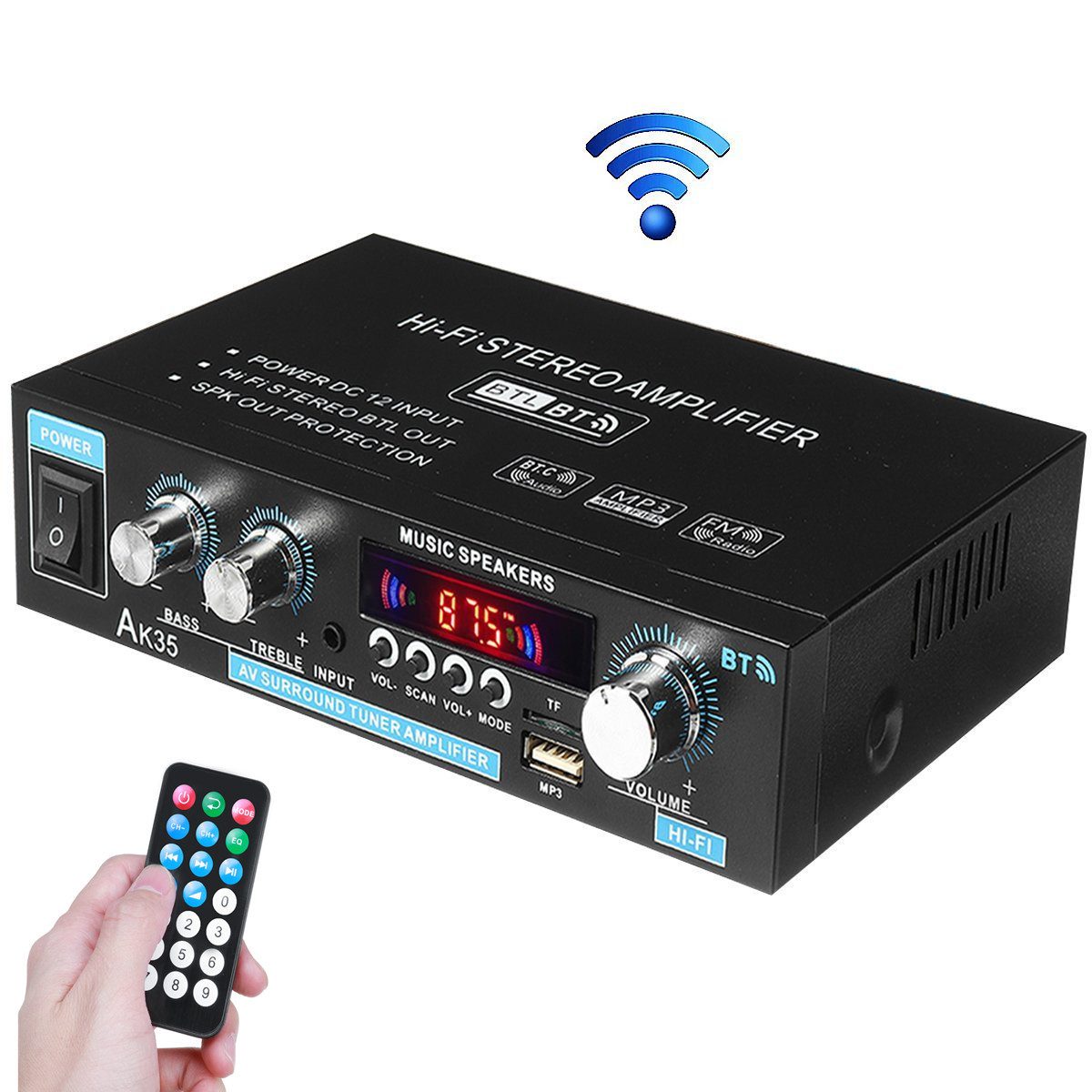 Insma Audioverstärker (2-Kanal 600W Digital Audio bluetooth Verstärker HiFi Stereo Amplifier)