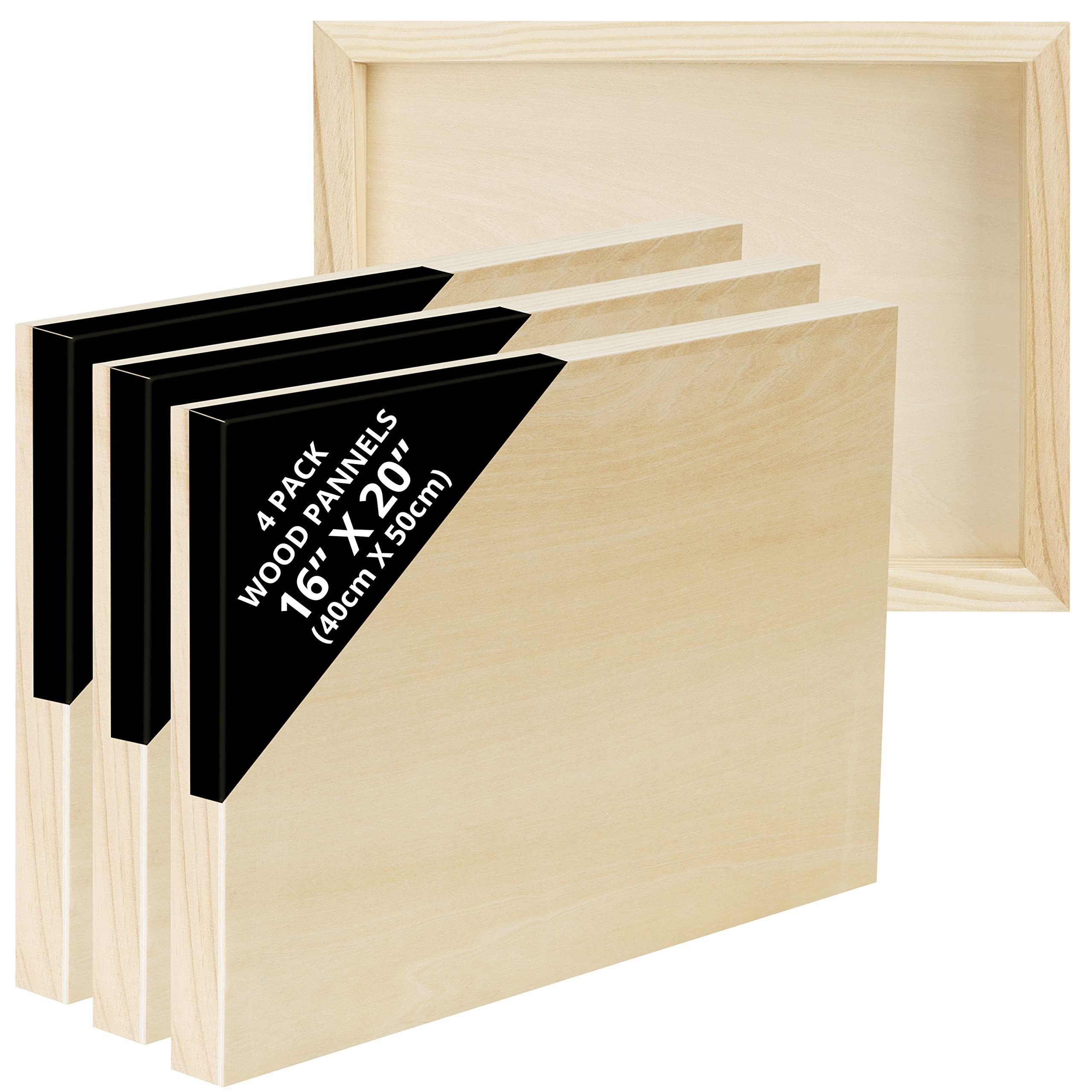 Belle Vous Leinwand Set of 4 Wood Canvases, 40x50 cm, Naturholz Leinwand (4 Stk) 40x50 cm für Kunst