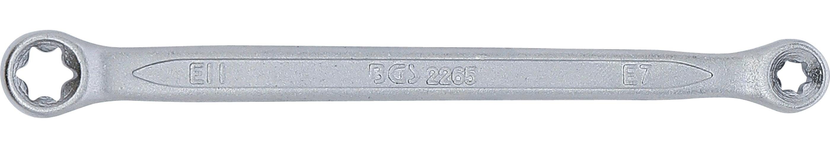 BGS technic Bit-Schraubendreher Doppel-Ringschlüssel mit E11 E7 x SW E-Profil-Ringköpfen