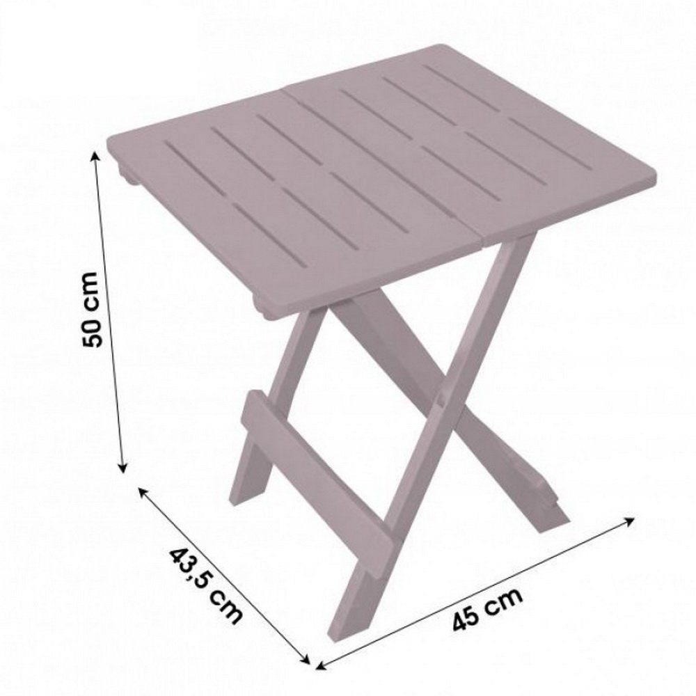 klappbar, Ipae-Progarden tragbar, Taupe kg 12 Bistrotisch Campingtisch Kunststoff, Balkontisch, Camping-Tisch Klapptisch aus max. Belastbarkeit