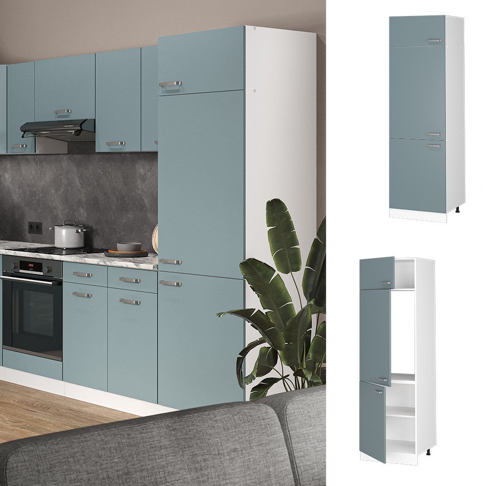 Vicco Kühlumbauschrank R-Line, Blau-Grau/Weiß, 60 cm günstig online kaufen