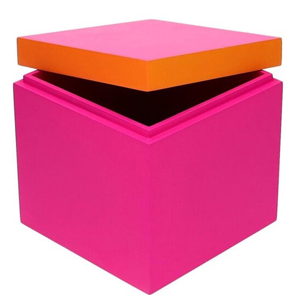 Giftcompany Aufbewahrungsbox Aufbewahrungsbox Neo Quadratisch Neon Pink Orange (13x13x13cm)