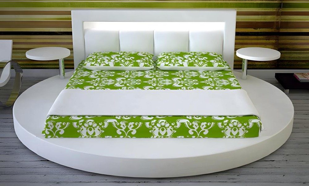 Xlmoebel Rundbett Rundes Schlafzimmerbett mit integrierten Nachttischen aus Holz (Bett), Hergestellt in Europa