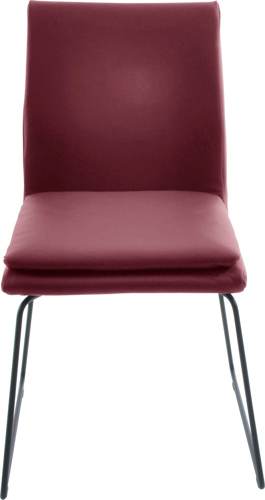 in Creso, K+W Sitzkissen rubin schwarz Metall & Esszimmerstuhl mit Rundrohrkufe Wohnen und Struktur Komfort