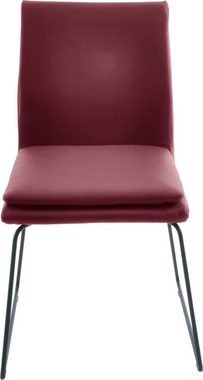 K+W Komfort & Wohnen Esszimmerstuhl Creso, mit Sitzkissen und Rundrohrkufe in Metall schwarz Struktur