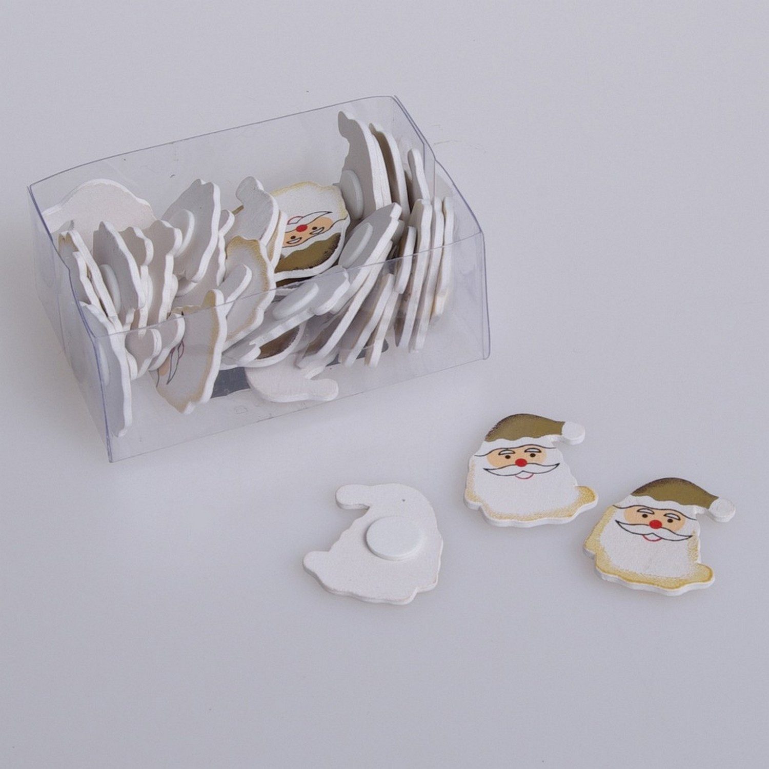 Deko AS Streudeko Streudeko Nikoface mit Klebepad - weiß-gold - 3 cm - 1 Box mit 36 St