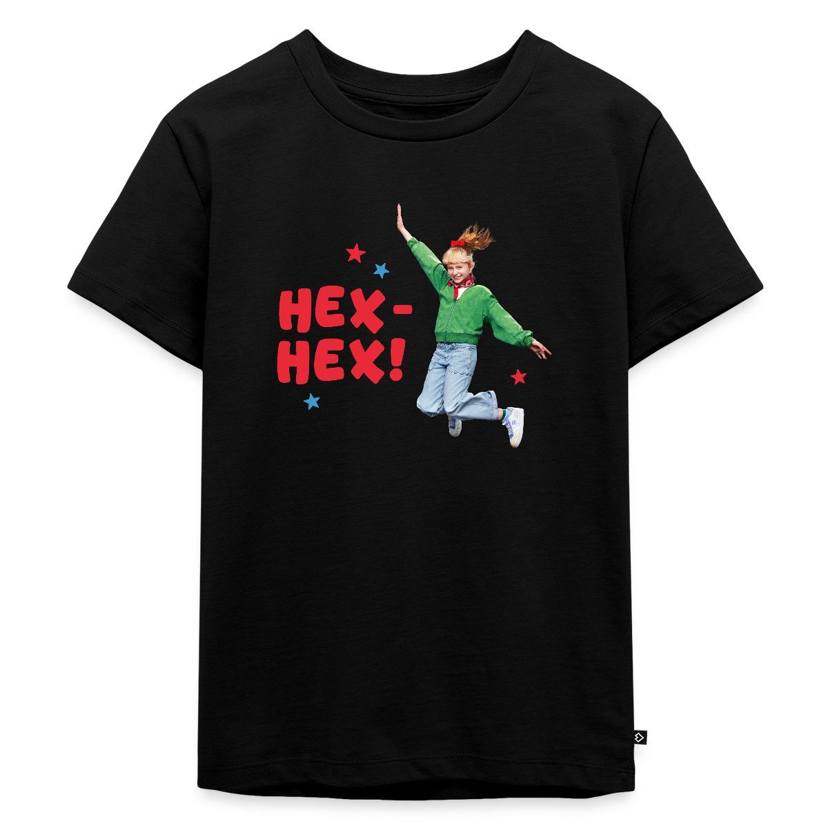 Spreadshirt T-Shirt Bibi Blocksberg Film Bibi Springt Mit Hex Hex! Kinder Premium T-Shirt (1-tlg) Normaler Schnitt für optimale Passform