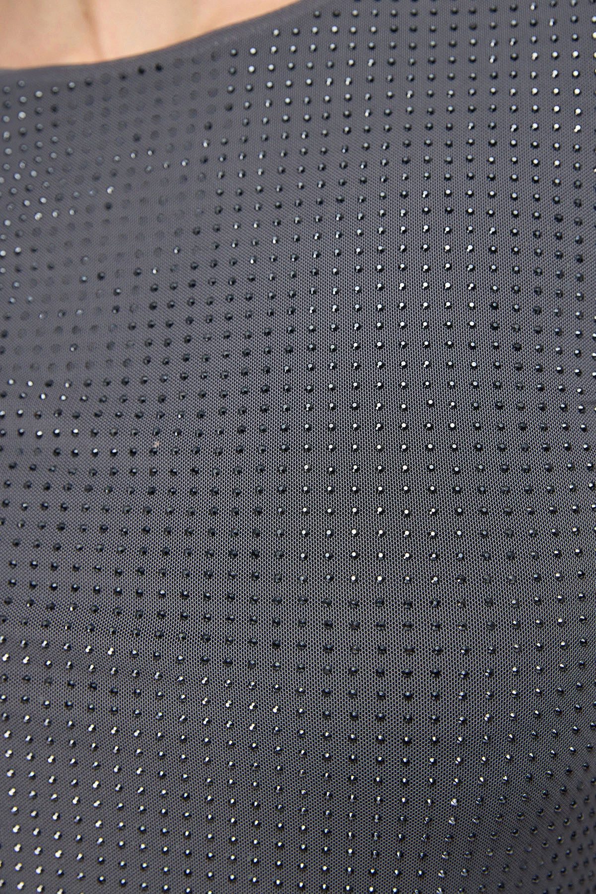 Minikleid Glitzerndes, mit Steinen besetztes Tüll-Minikleid