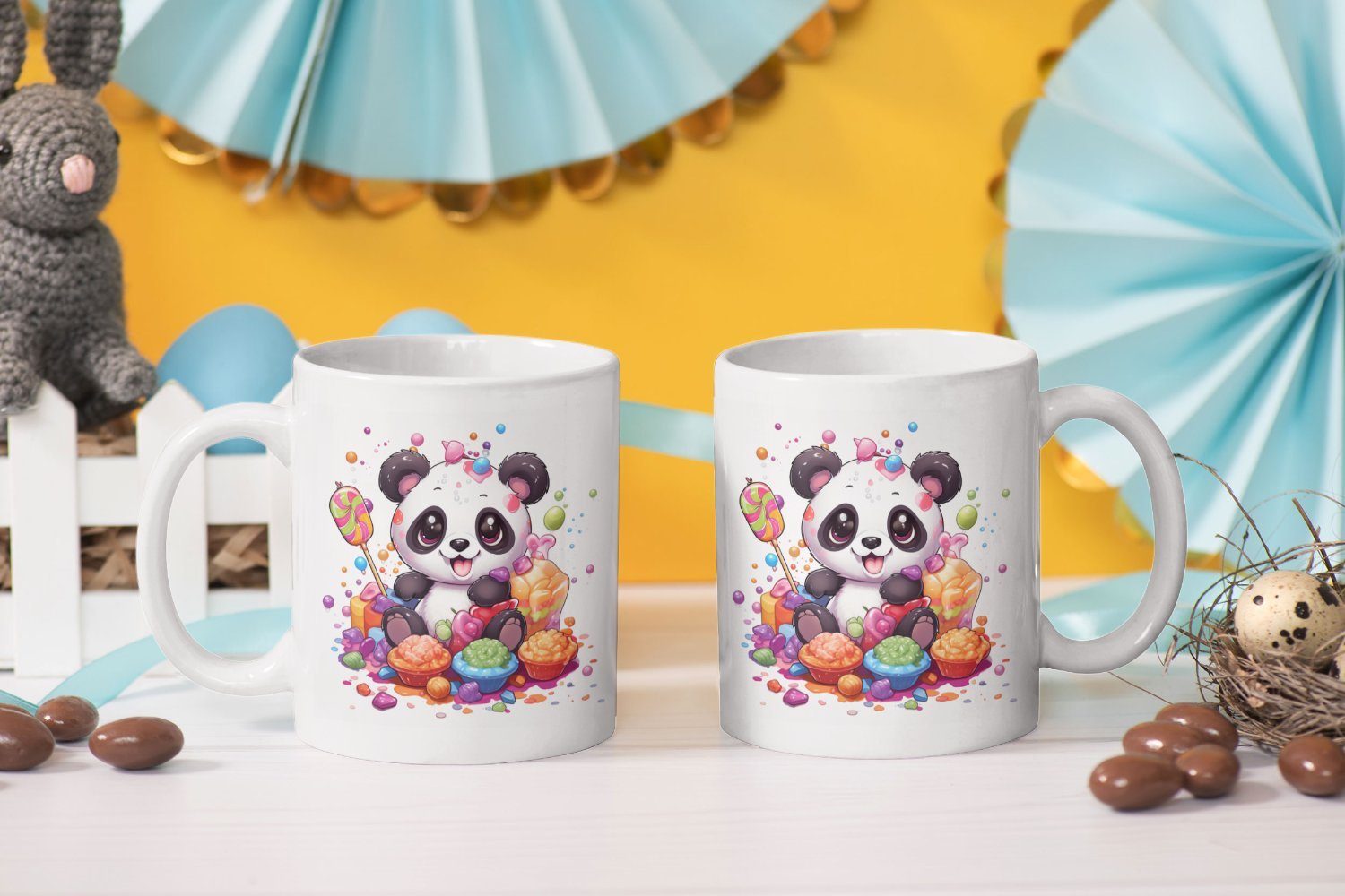 ml Teetasse, Geschenk Panda Tasse Keramik, Kaffeetasse 330 Geschenkidee Süßer WS-Trend