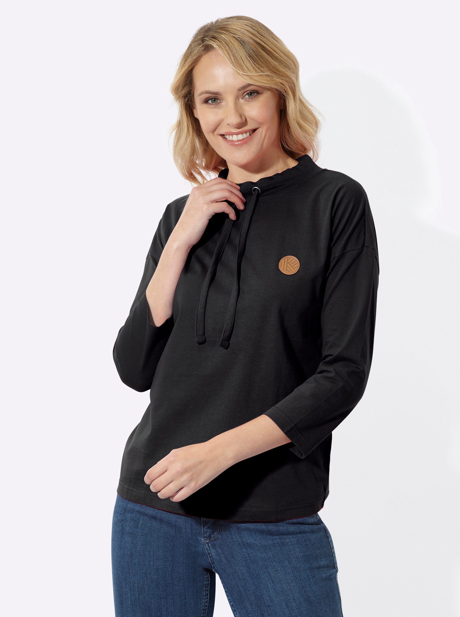 Sieh an! T-Shirt Stehkragen-Shirt 3/4-Arm