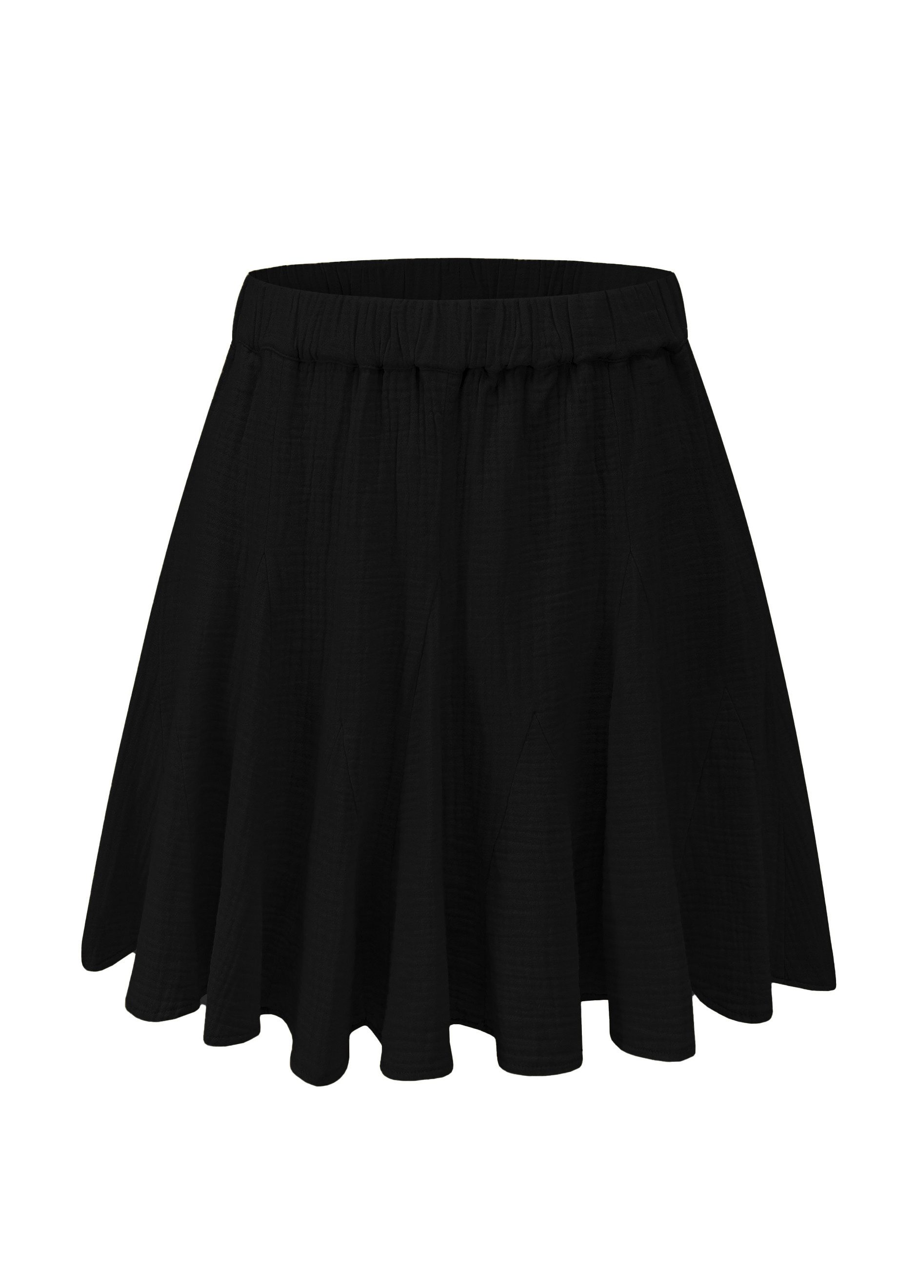 SASSYCLASSY A-Linien-Rock Musselin Rock mit Godet-Falten für Damen Rock aus günstig online kaufen