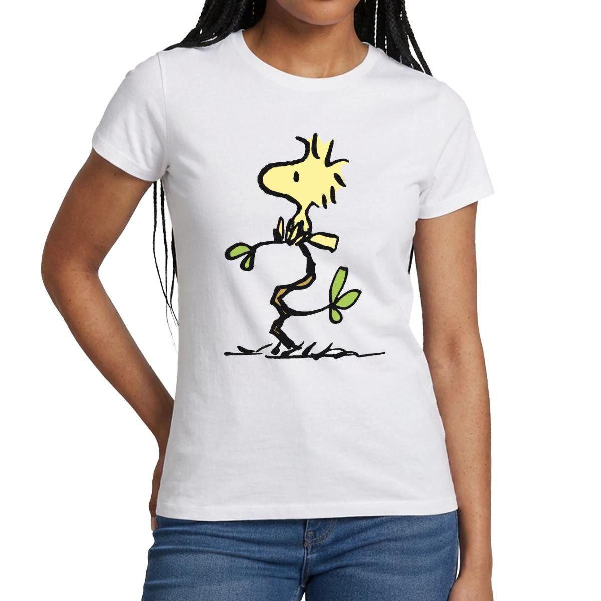 Spreadshirt T-Shirt Peanuts Woodstock Frauen T-Shirt (1-tlg) Slim Fit, fällt klein aus