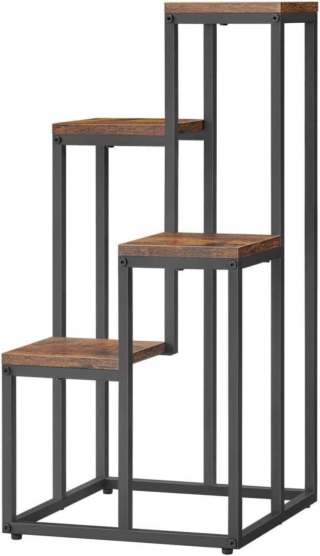 Best for Home Blumenständer Rustikales Pflanzenregal – stilvolles Pflanzenregal für innen & außen (Einzelmöbel, 1 St., 1 Pflanzenregal inkl. Montageset und Aufbauanleitung), Rustikaler Loft-Stil, geeignet für Innen- und Außenbereich