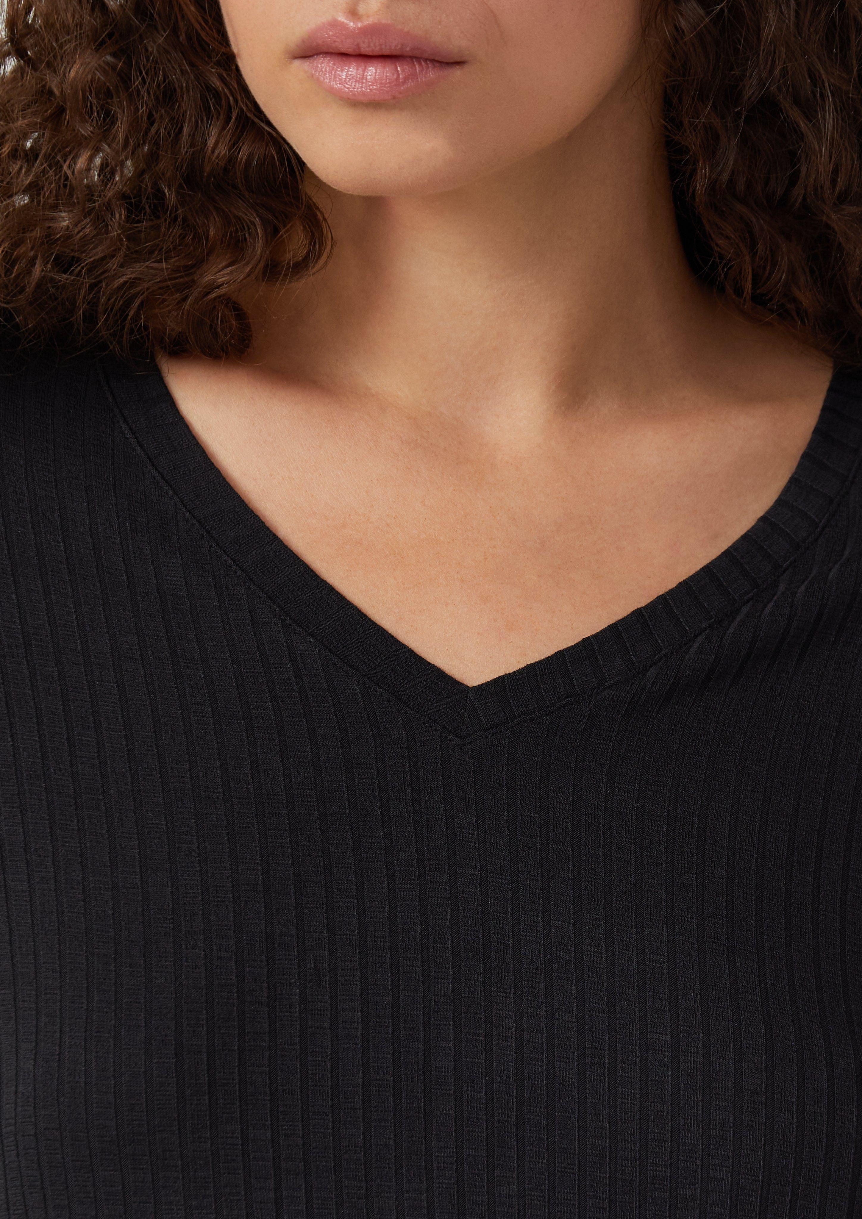 QS Kurzarmshirt Weich fließendes Oversize-Shirt mit günstig online kaufen