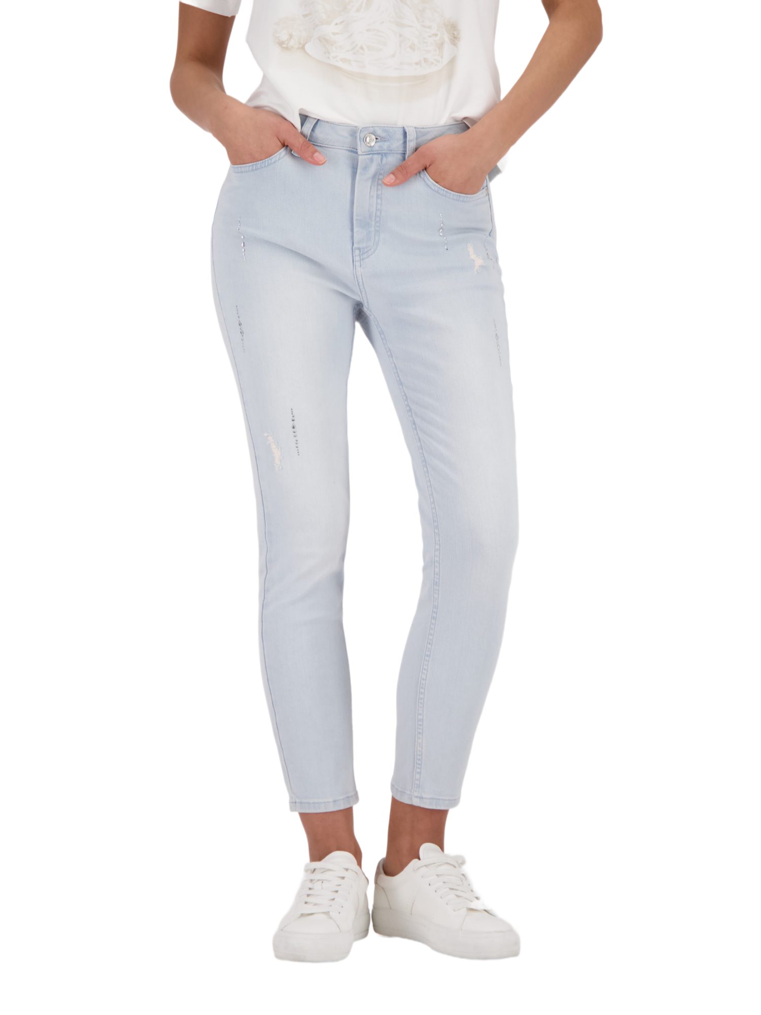 Monari 5-Pocket-Jeans blau,Casual,Baumwolle,Unifarben,Slim Fit,Mittel