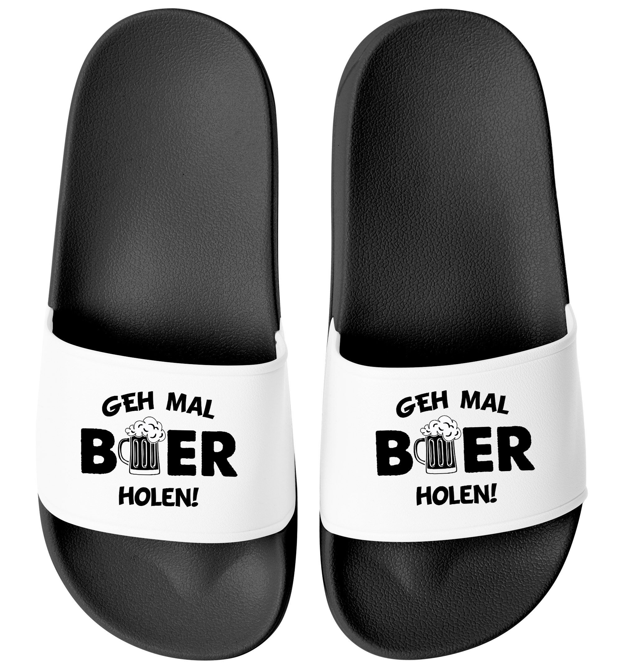 Badeschlappen Herren Malle Urlaub Spruch Bier Badelatschen Aufdruck Badesandale