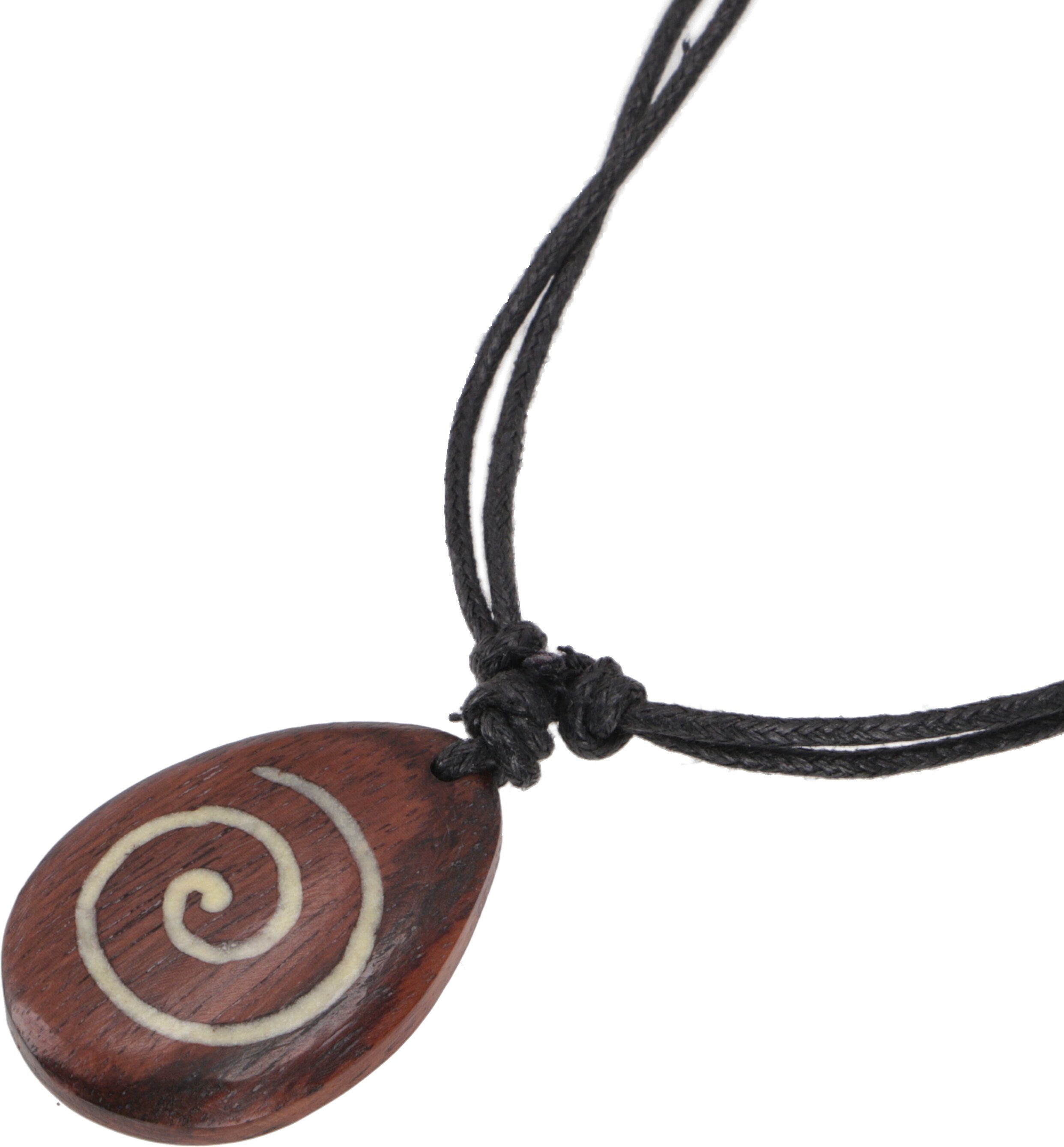 Guru-Shop Perlenkette Ethno Holzschmuck, Surferkette - ovale Spirale..
