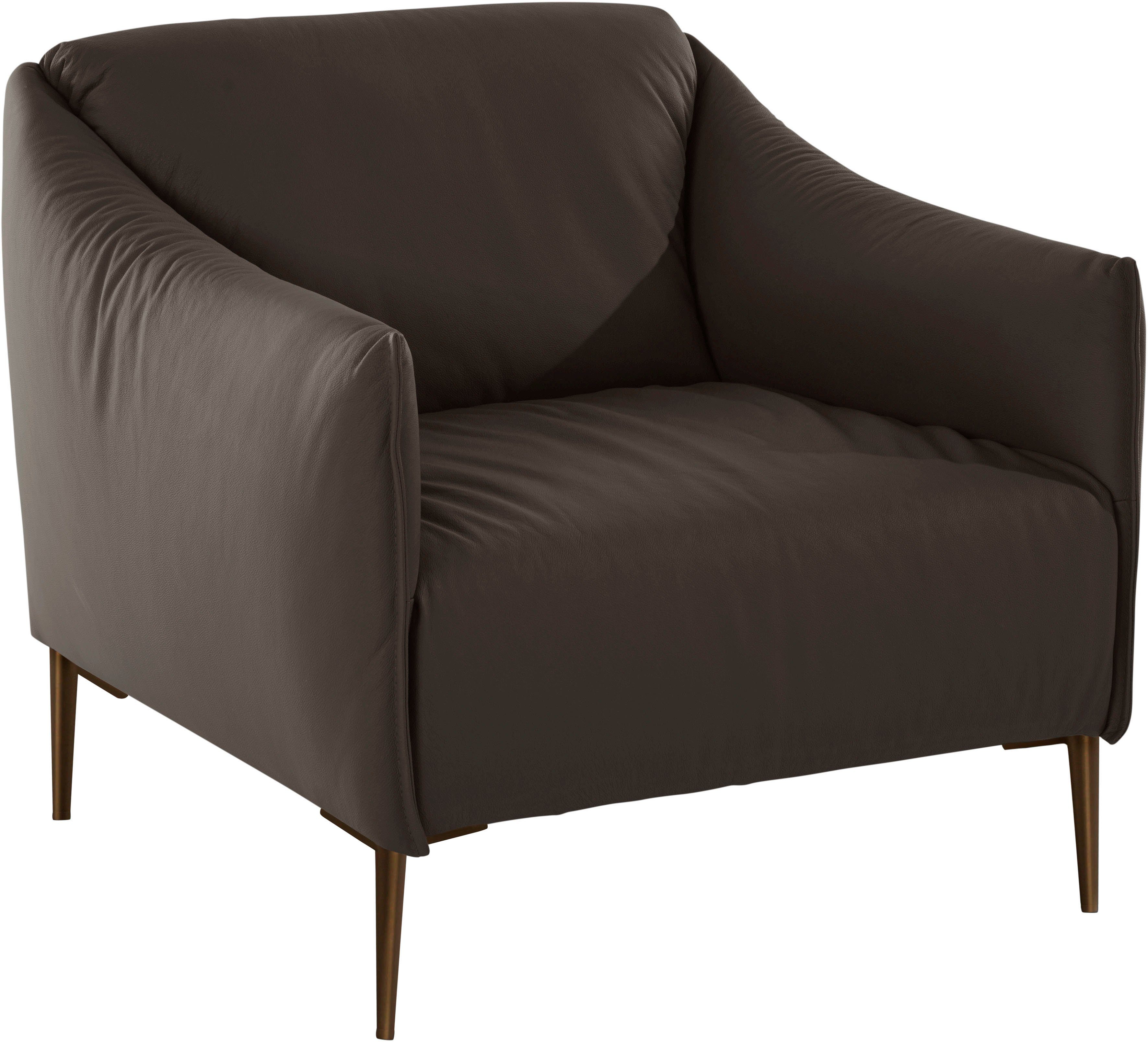 W.SCHILLIG Cocktailsessel sally Design-Sessel, bequem und zeitlos, tolle Verarbeitungsdetails, mit Metallfüßen in Bronze pulverbeschichtet